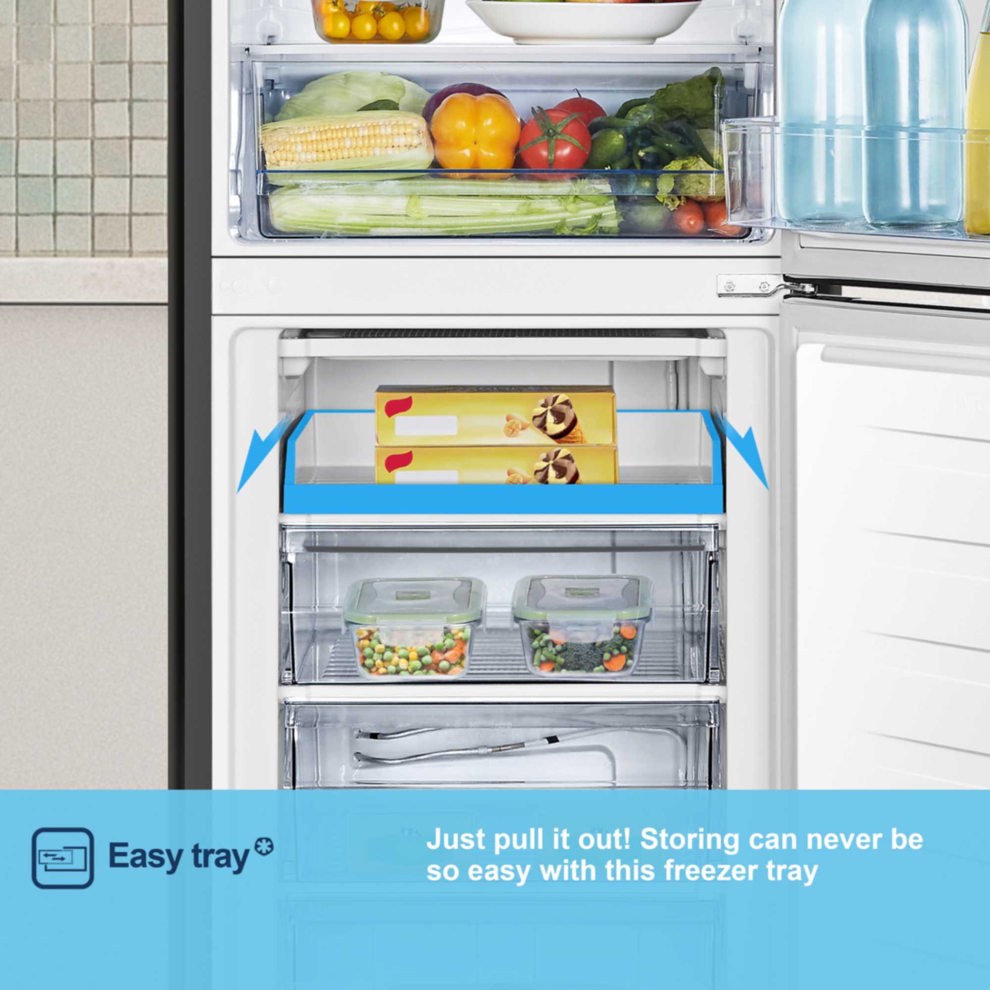 MC55240DEB 252l Fridge Freezer with Water Dispenser