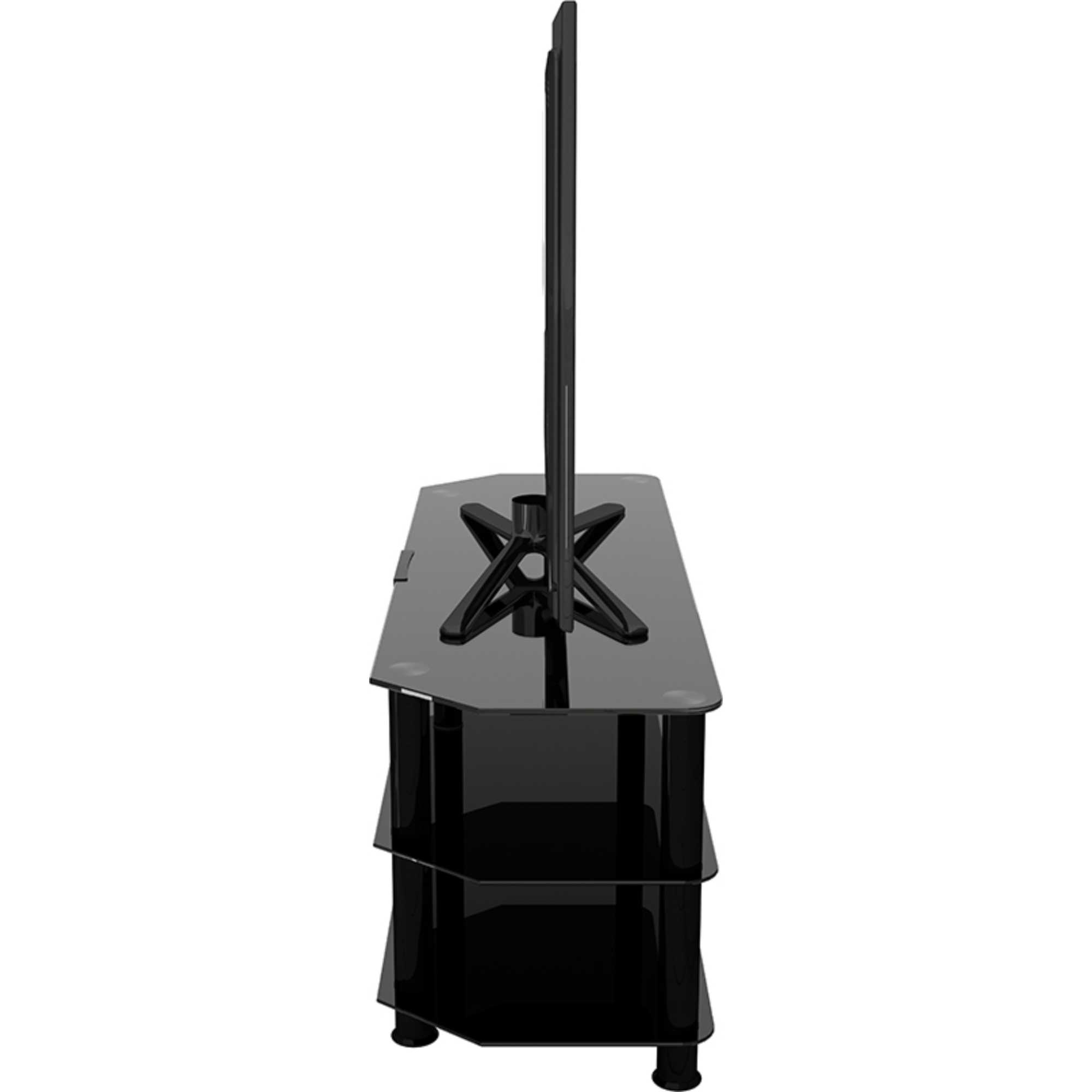 SDC1250CMBB 125cm Glass Corner TV Stand - Black