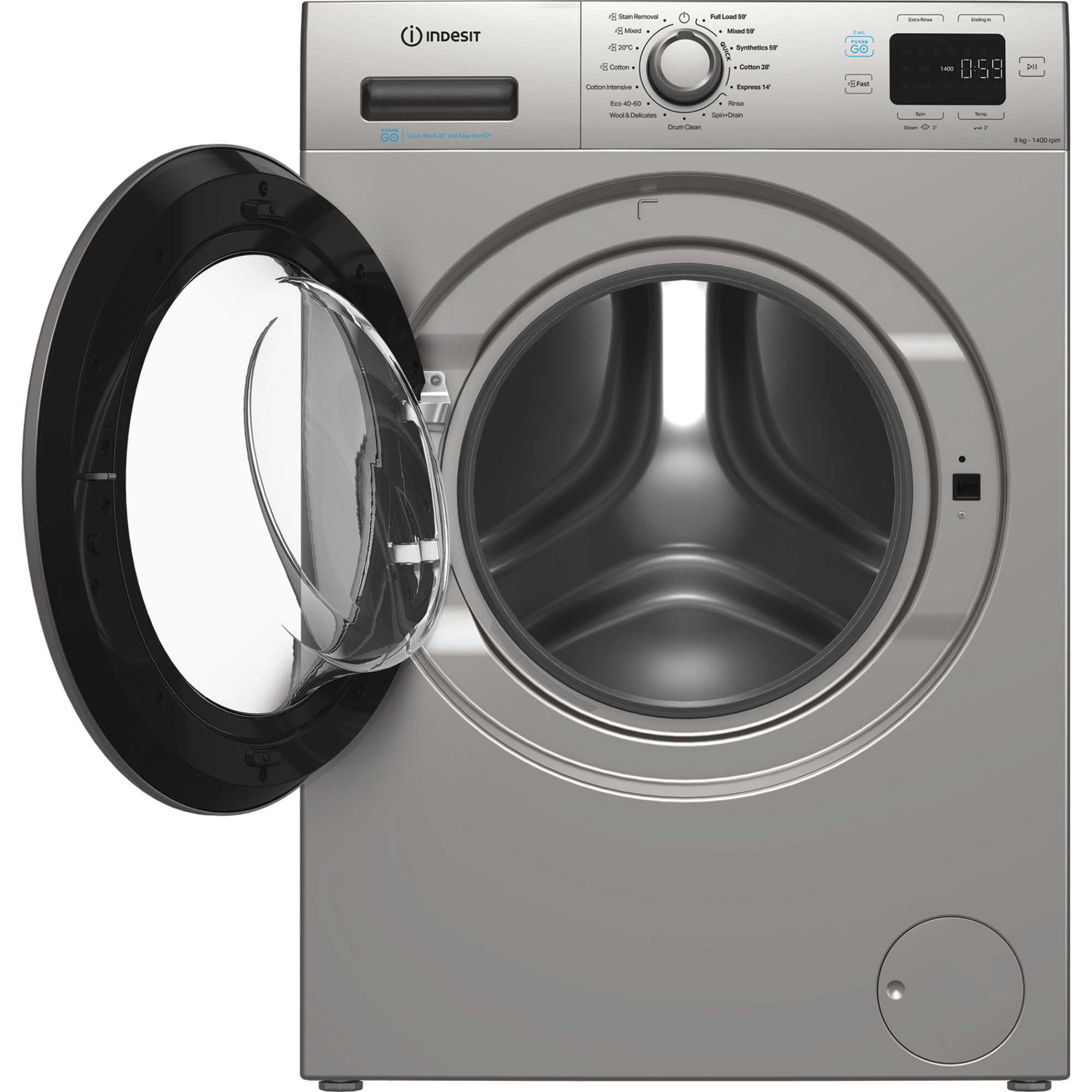 IP 946S PUSH&GO UK 9kg 1400rpm Washing Machine - Silver