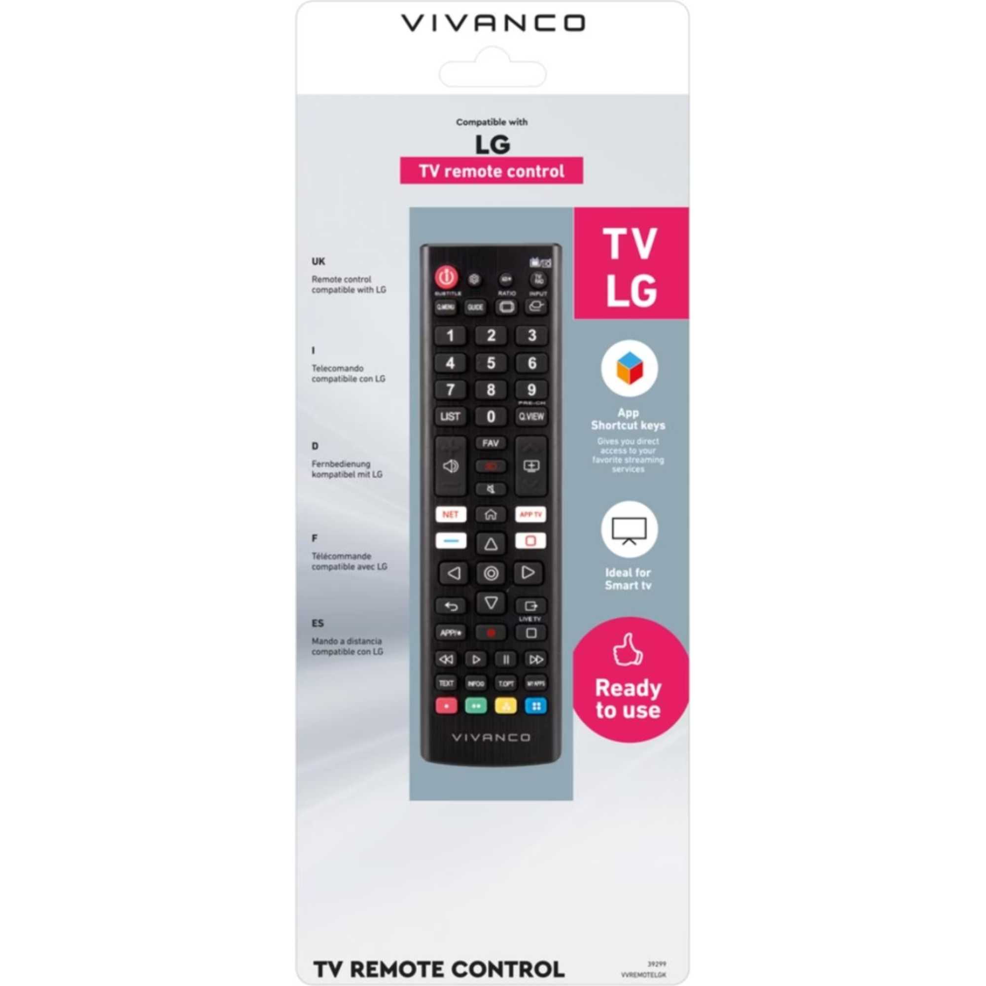VVREMOTELGK Remote Control For LG TVs