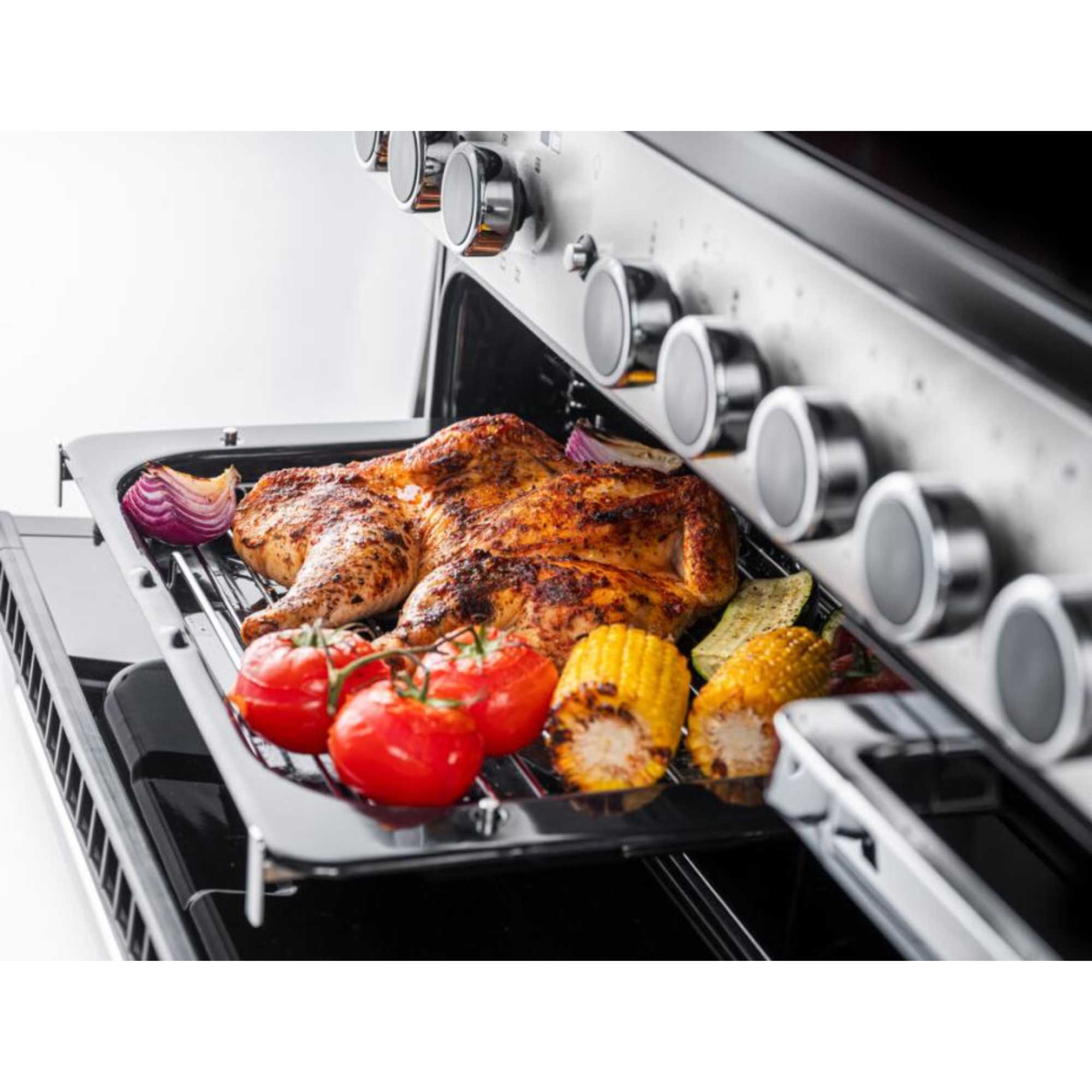 EDDLO110DFGBLKCM Edge Deluxe 110 Dual Fuel Range Cooker - Black with Chrome Trim