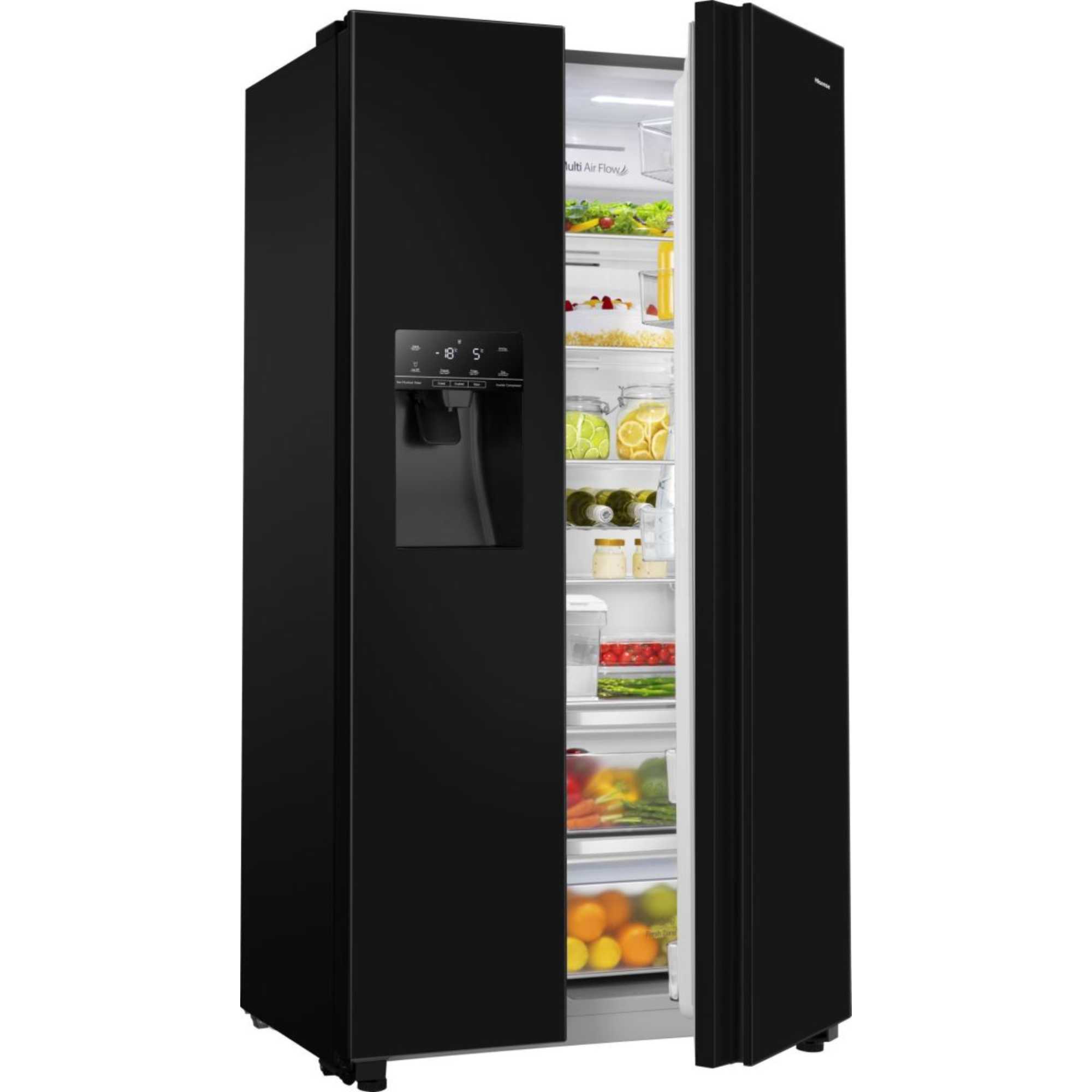 RS694N4TBE Total No Frost American Style Fridge Freezer - Black