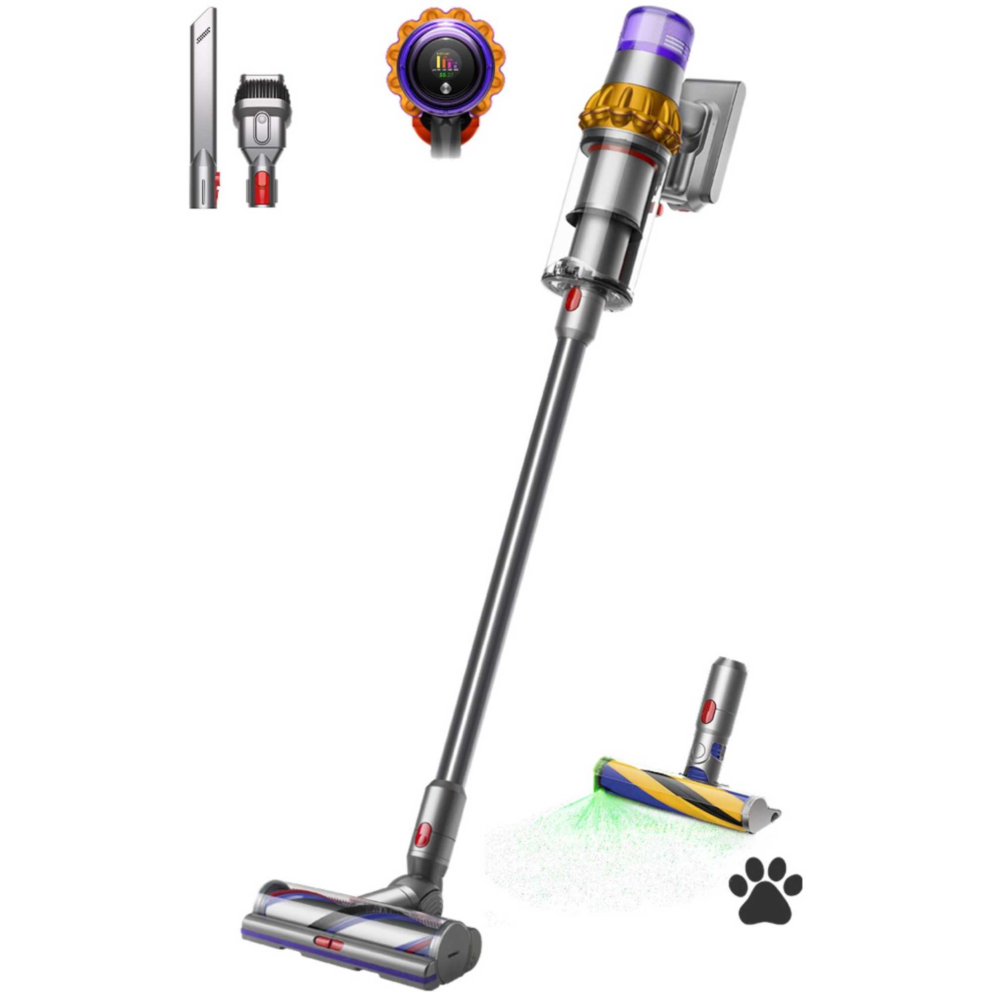 V15 Detect Absolute Cordless Vacuum, Yellow/Nickel