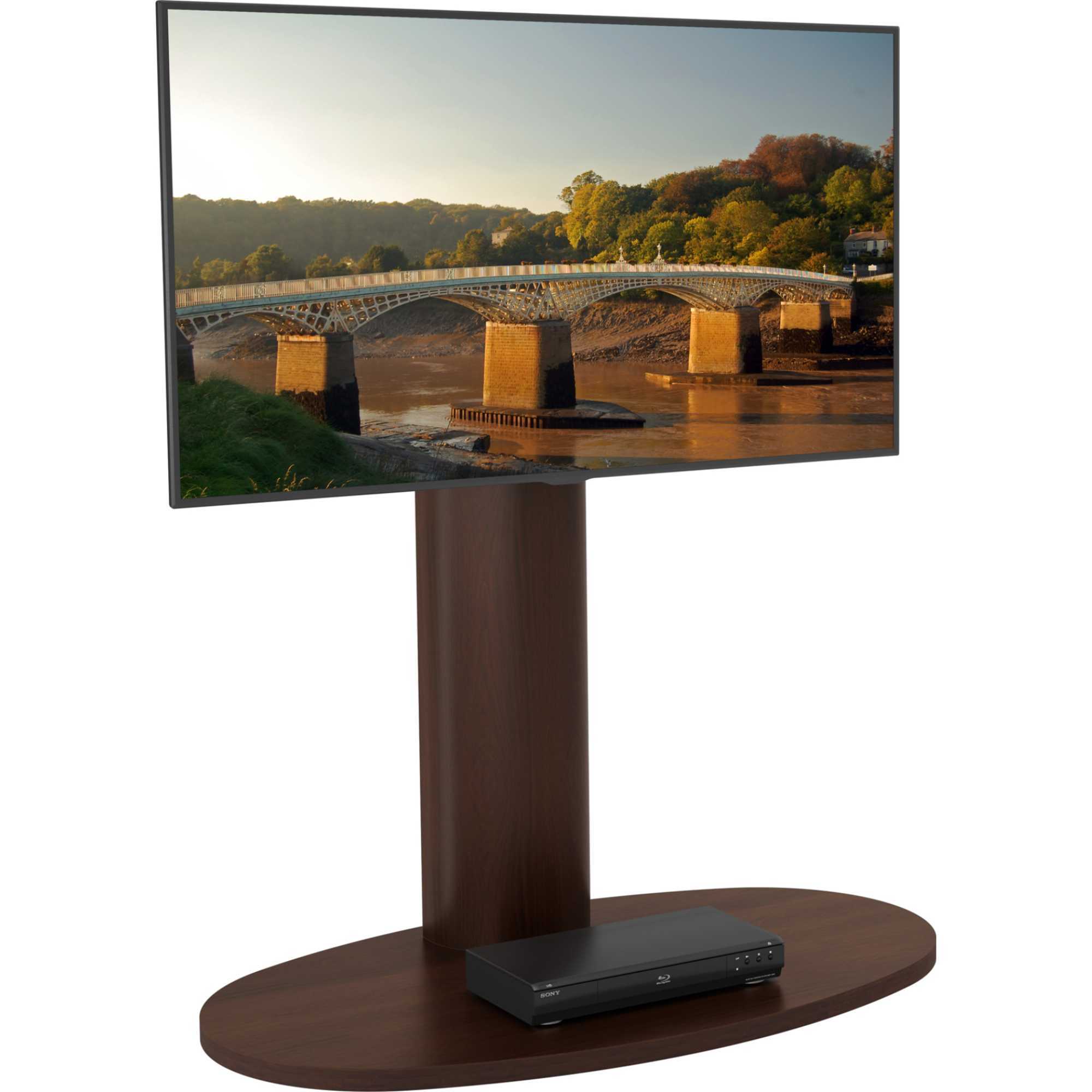 FL930CHEW Wooden Column TV Stand, for 32-65" TVs - Walnut