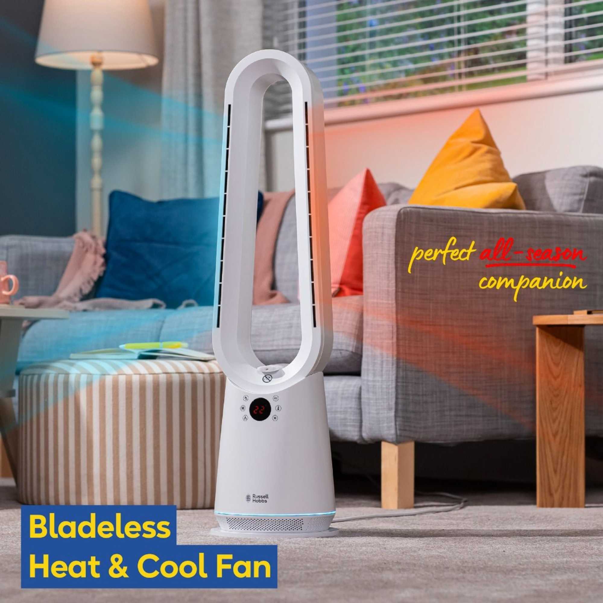 RHBHC2030W Bladeless 2KW Fan Heater With 30W Cooling Modes - White