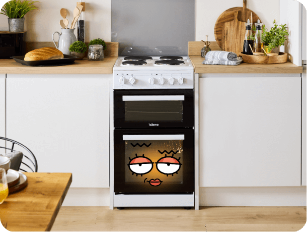 A freestanding cooker.
