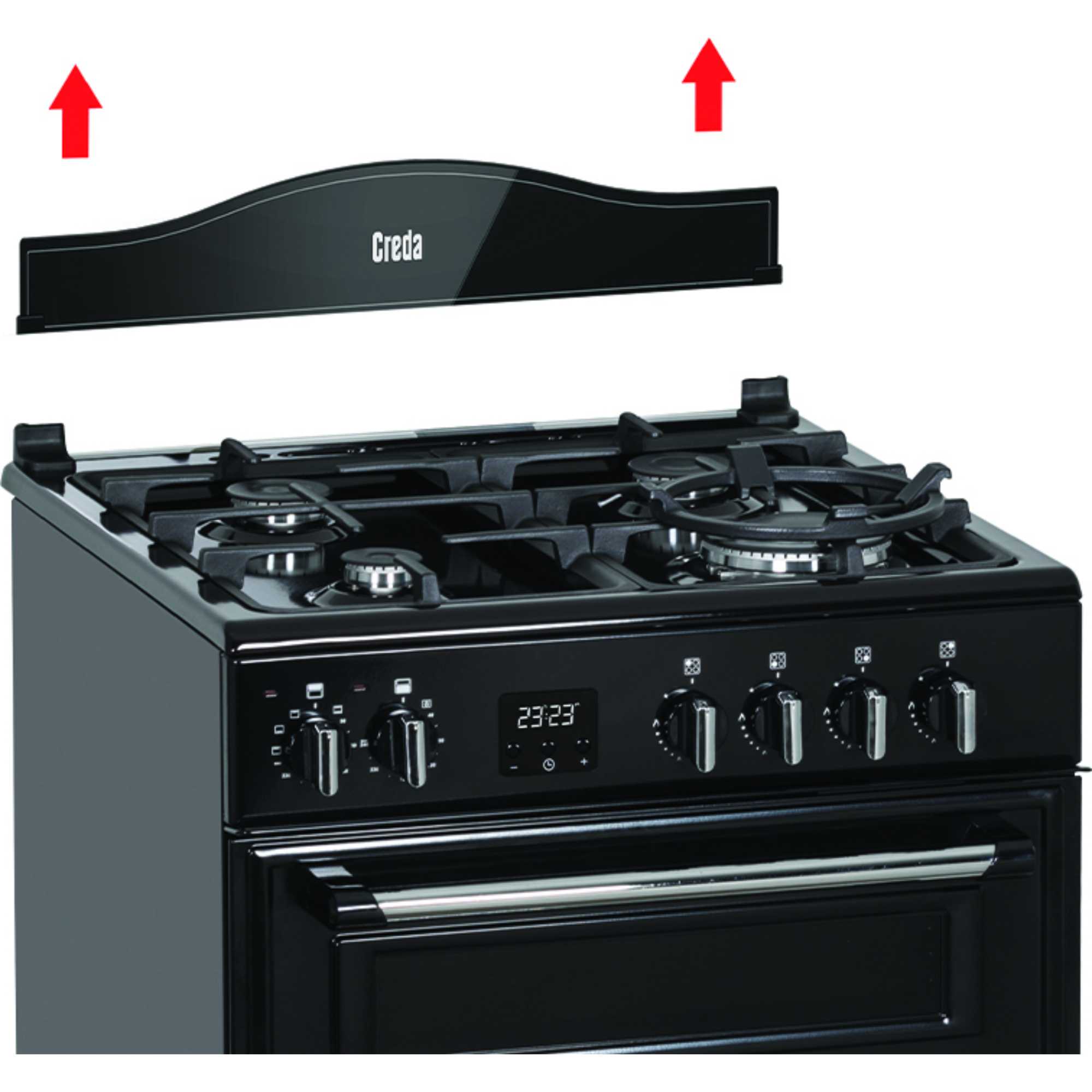 C60DFMRBL 600mm Dual Fuel Cooker with Wok Burner - Black