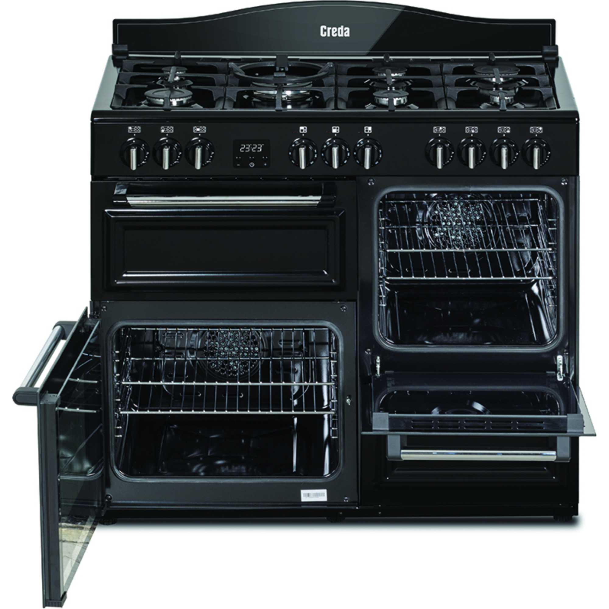 C100RCDFT 1000mm Dual Fuel Range Cooker with Wok Burner - Black