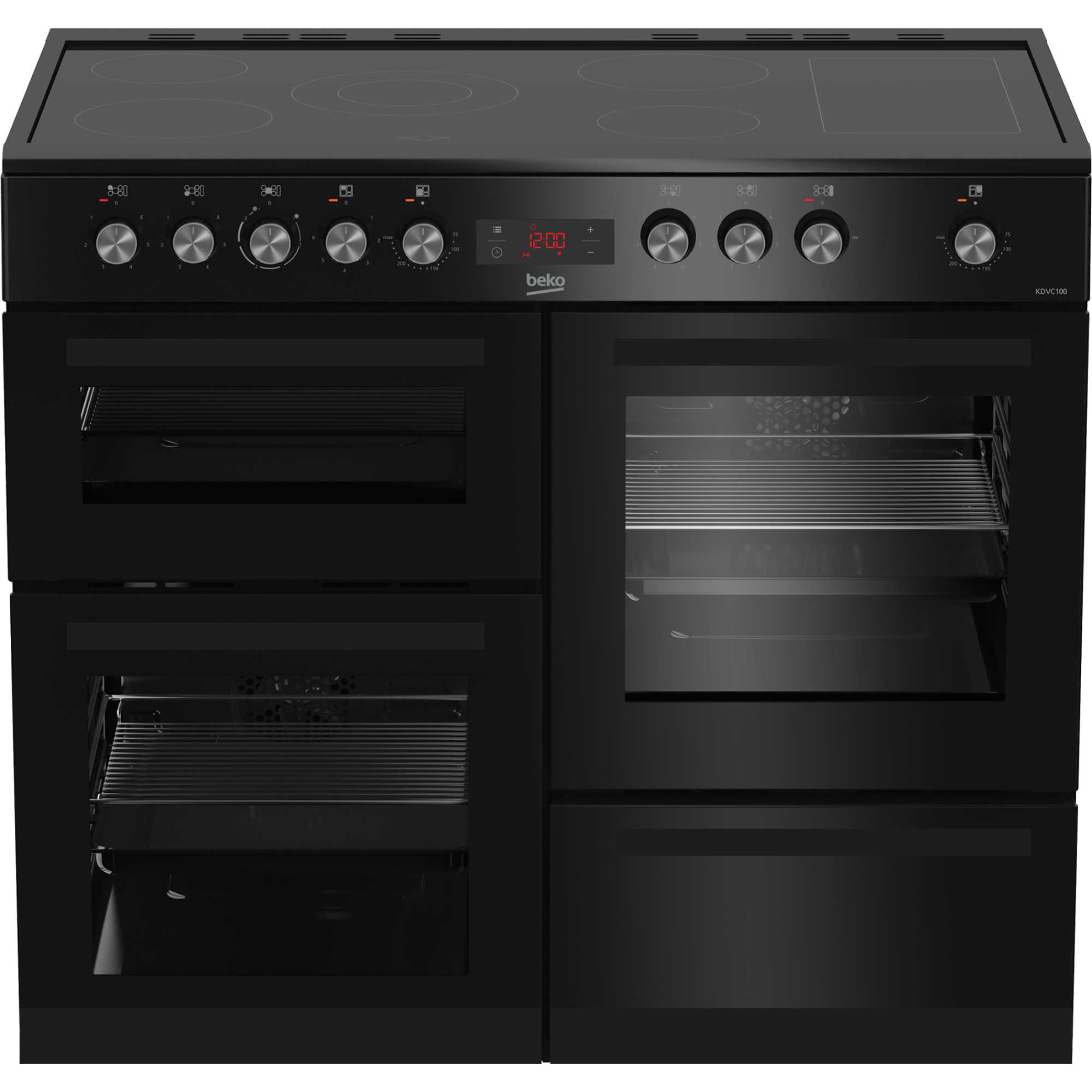 KDVC100K 100cm Double Oven Range Cooker with 5 Zone Ceramic Hob