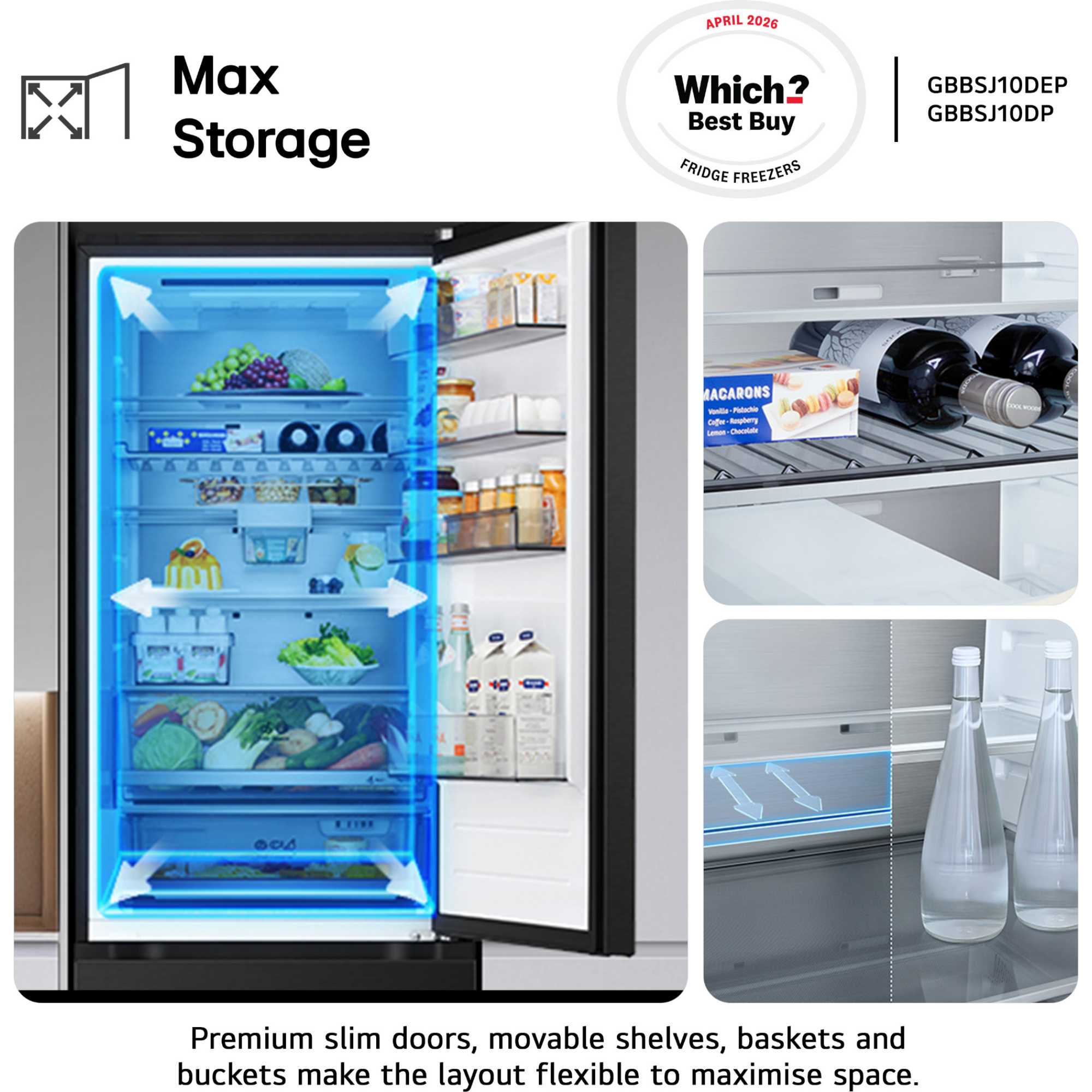Fit & Max Fridge Freezer 60/40 Total No Frost - Silver - GBBSJ10DPY