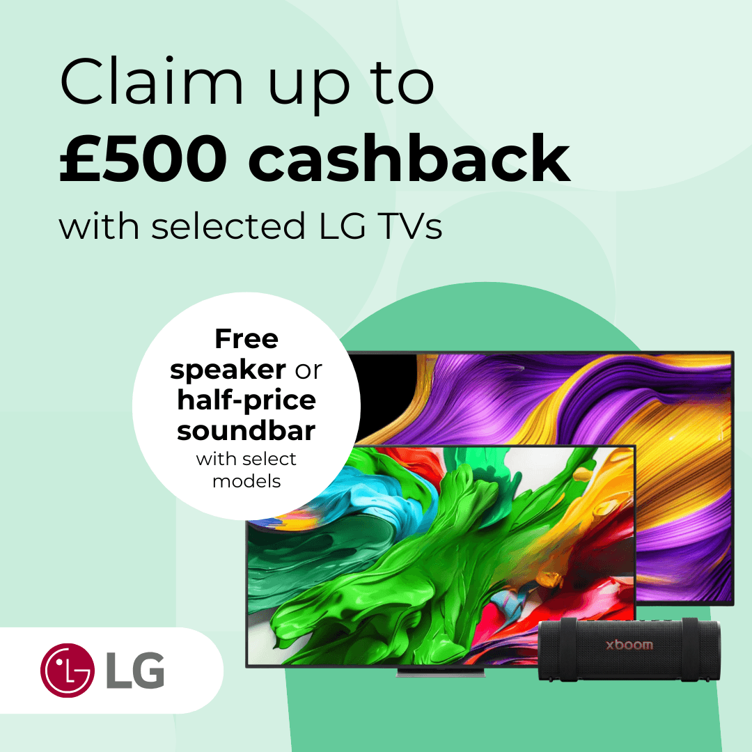 Claim up to £500 cashback on LG TVs