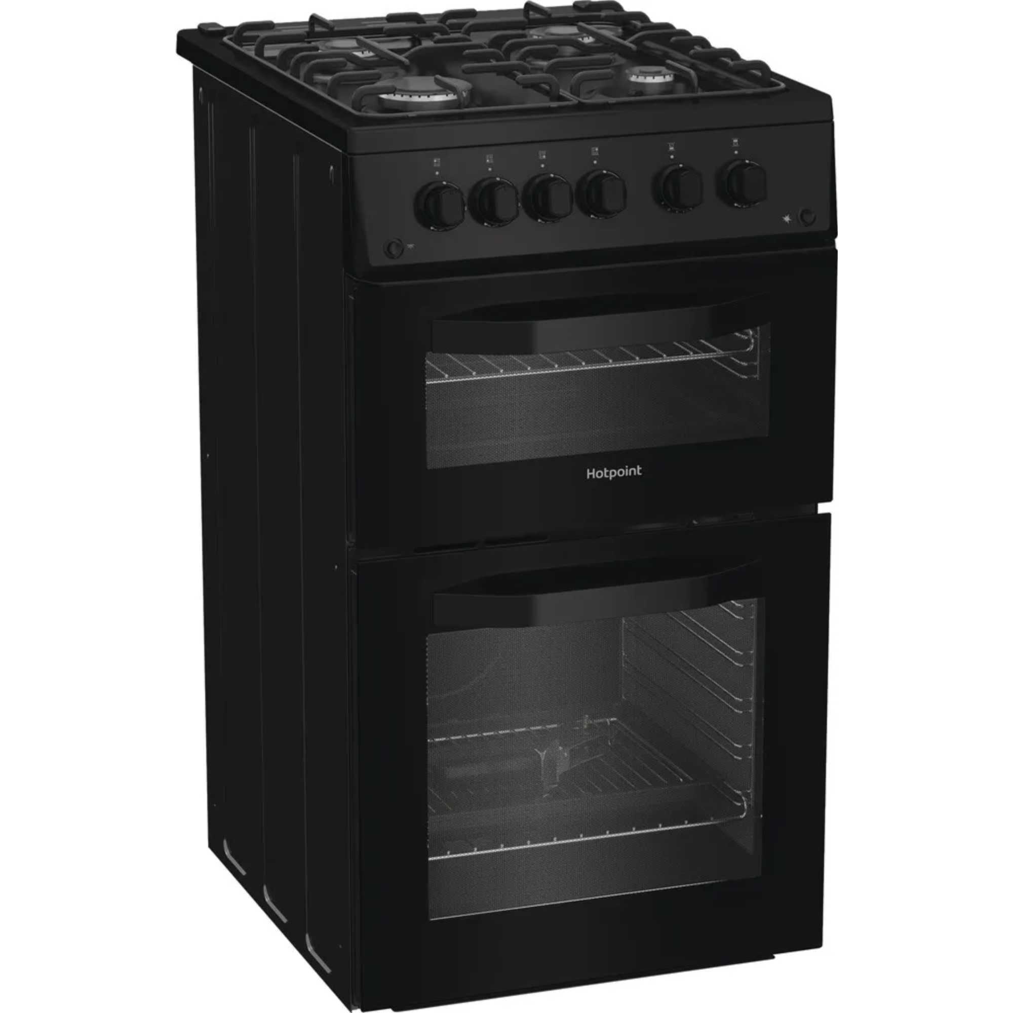 HTG5GCB 500mm Gas Twin Cavity Cooker - Black