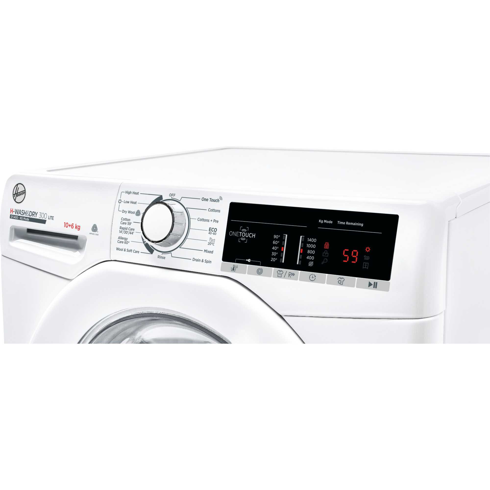 H3D 4106TE/1-80 H-WASH 300 LITE 10kg Wash 6kg Dry Smart Washer Dryer - White