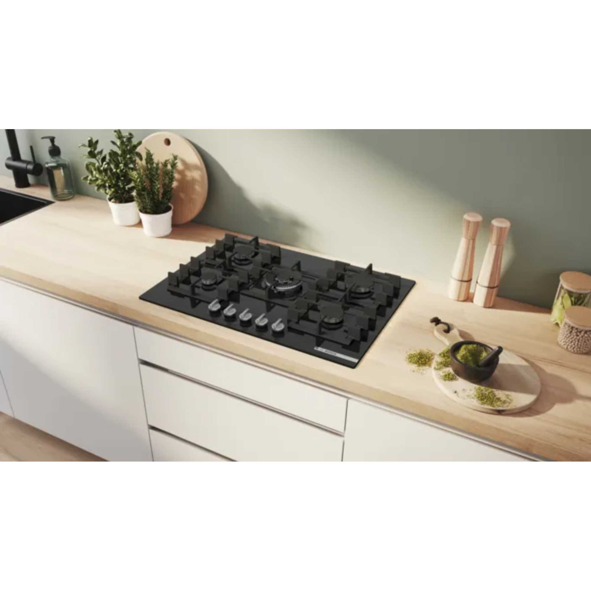 Series 6 PPQ7A6I40 75cm Gas Hob 5 Burners Tempered Glass - Black