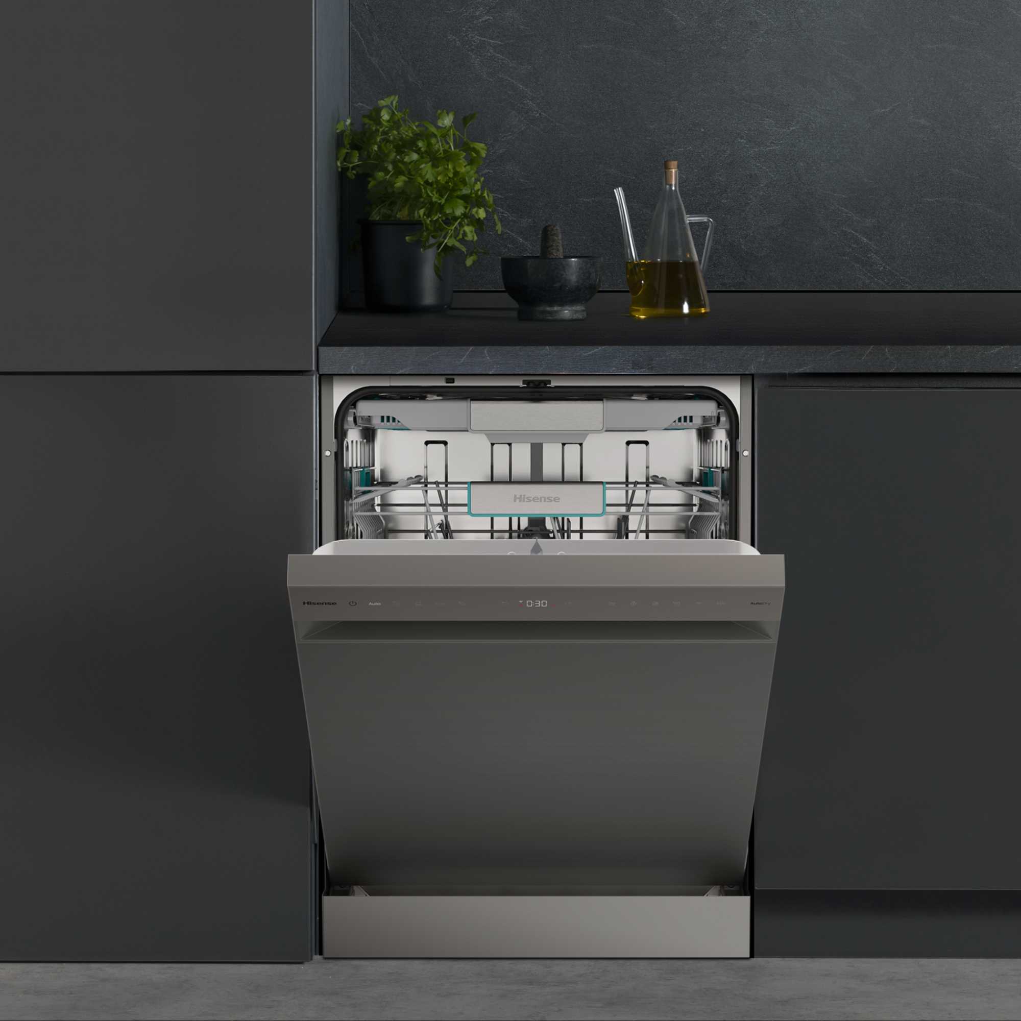 HS673A90XUK Freestanding Dishwasher 16 Place Settings with AutoDry - S/Steel