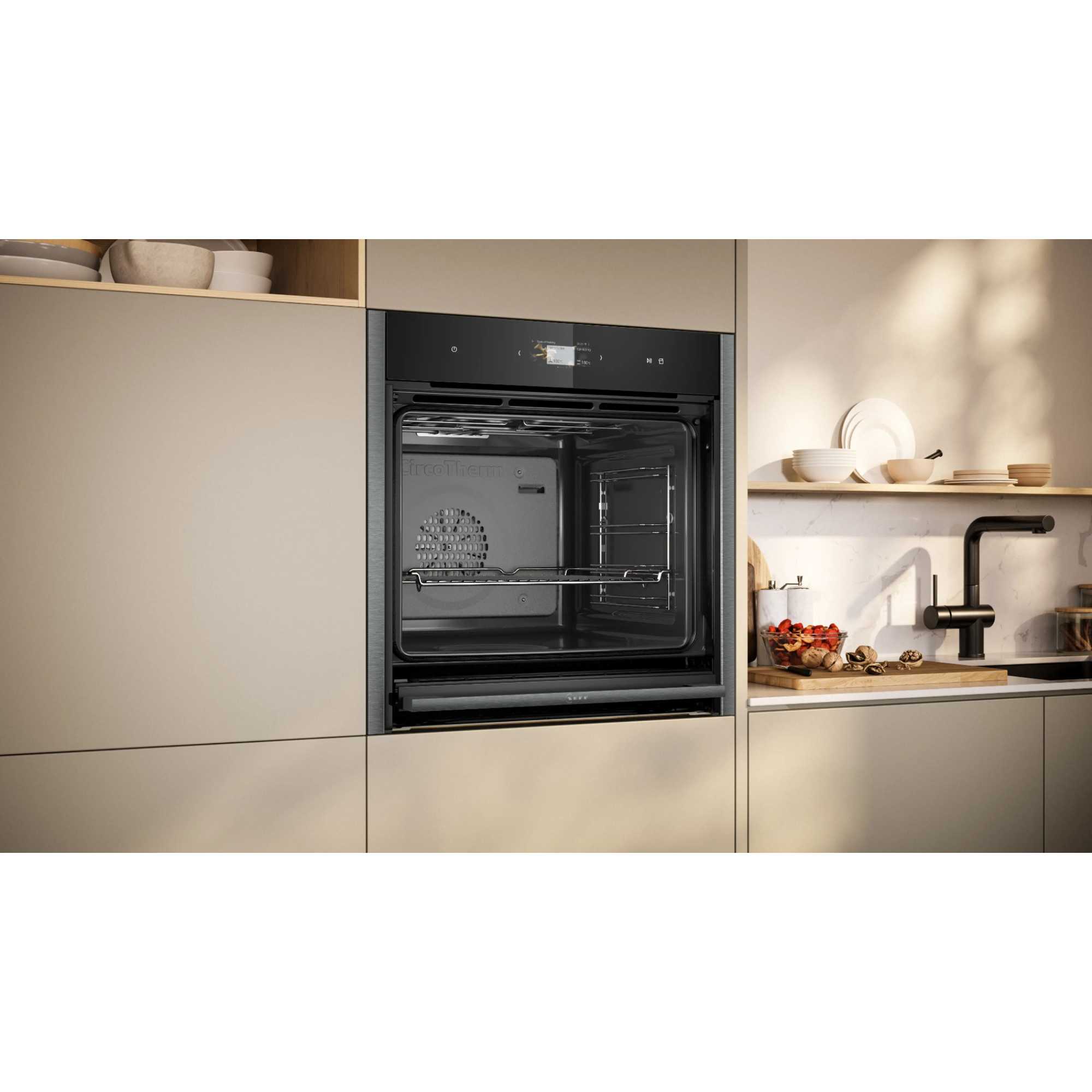 N 90 B64FS31G0B Slide&Hide Built-In Smart Single Oven with Steam Function - Graphite Grey