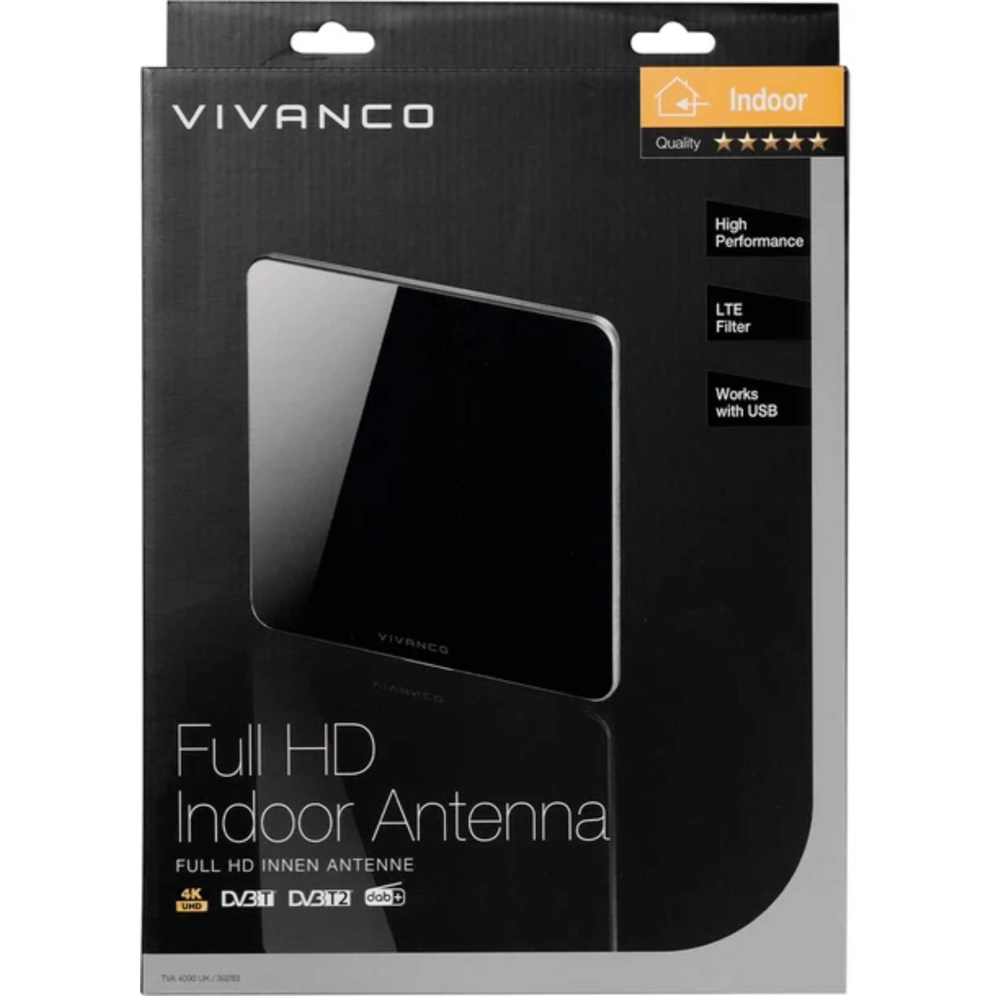 VVTVANTFLAT High-Performance Indoor Antenna for Full HD TVs
