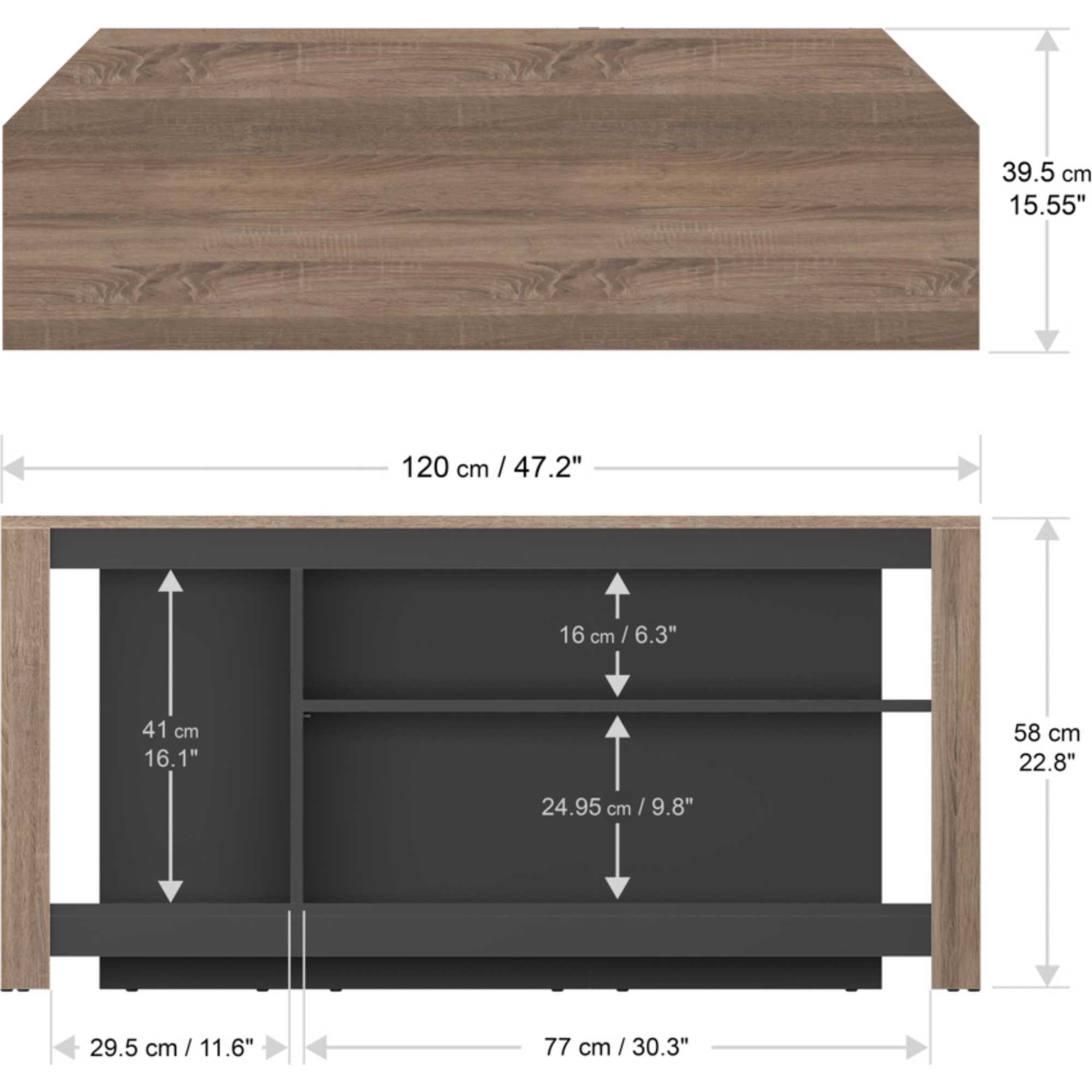 CAG120GO Calibre 120cm TV Stand - Oak