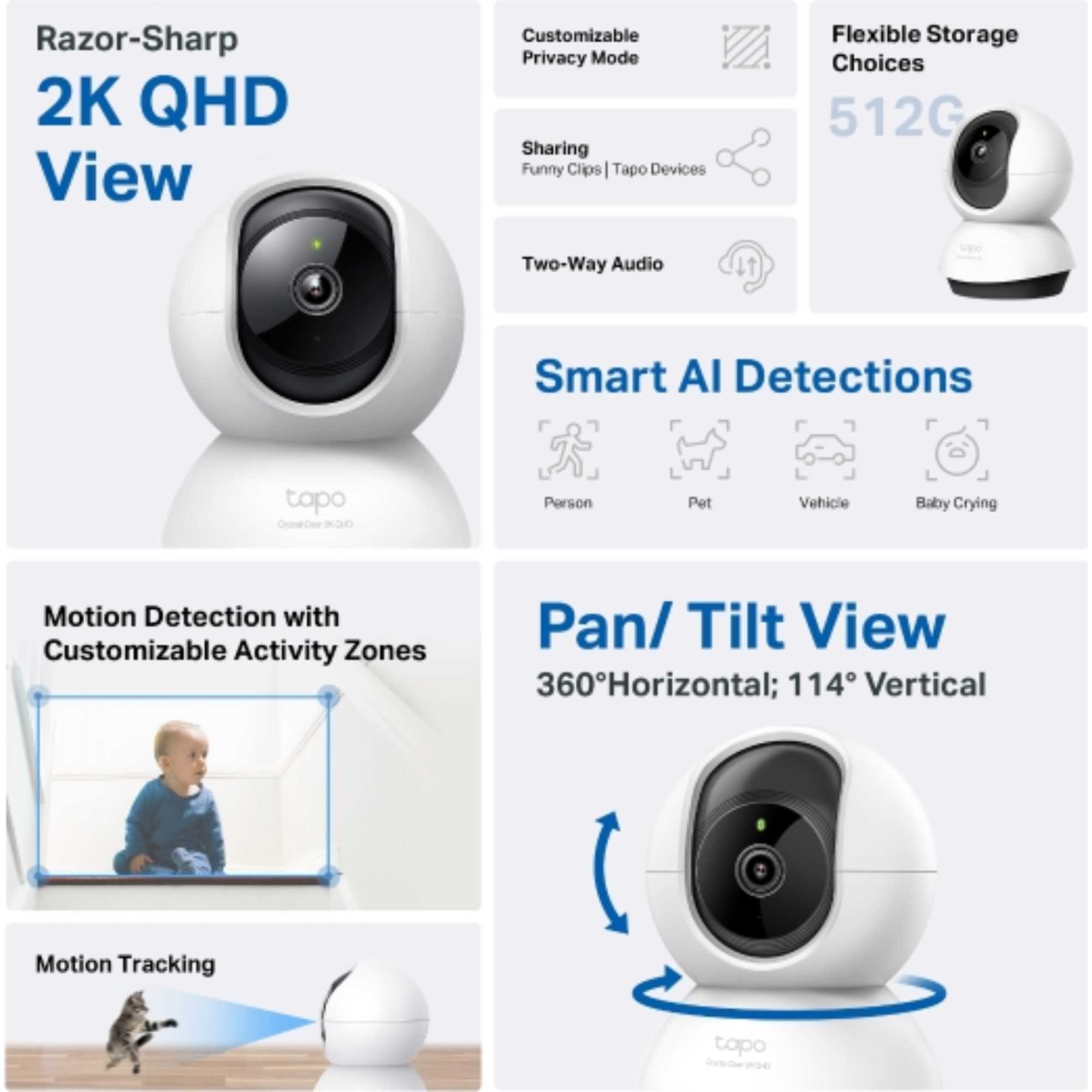 Tapo C220 Pan & Tilt AI Home Security Wi-Fi Camera