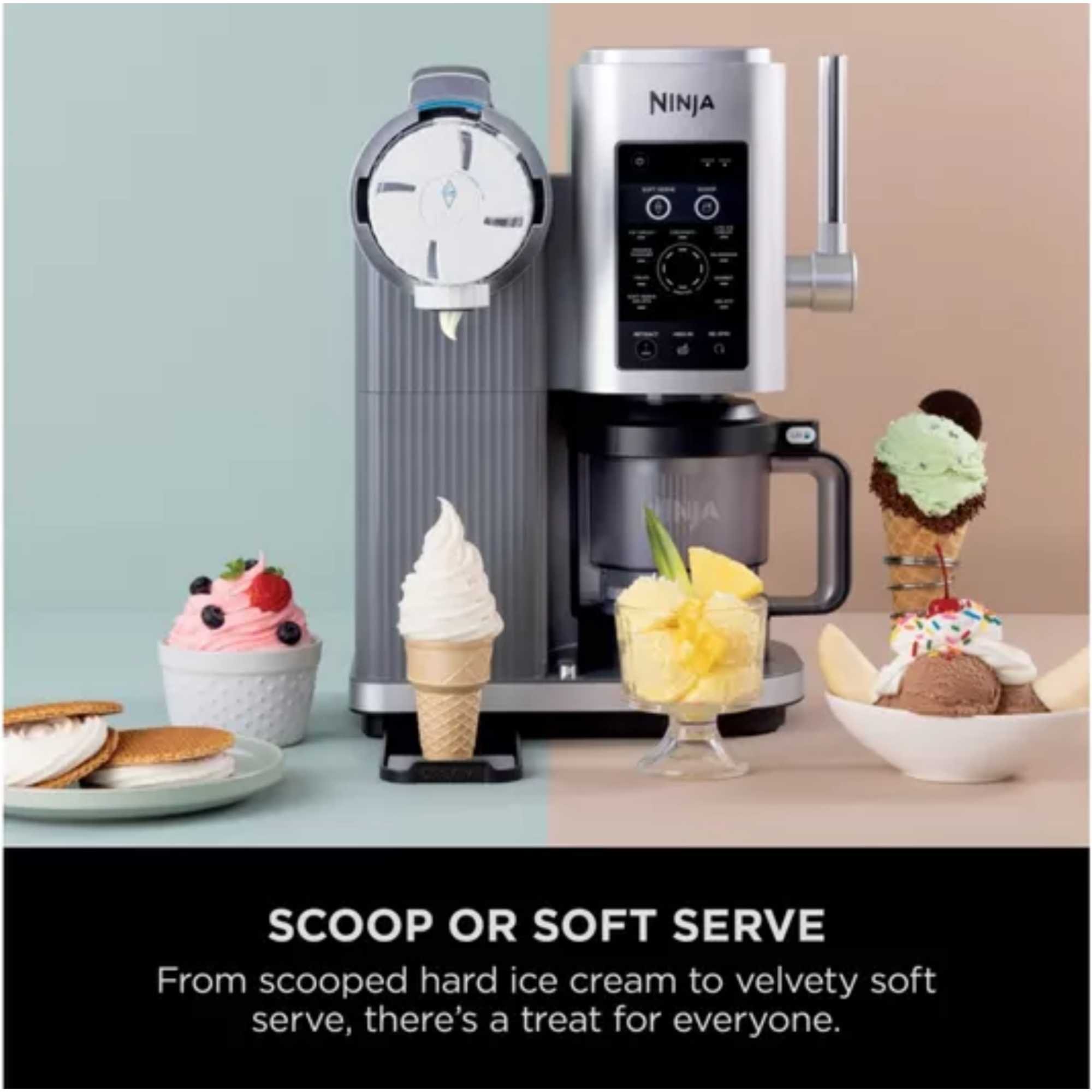 CREAMi Scoop & Swirl 13-in-1 Soft Serve & Ice Cream Maker - NC701UK