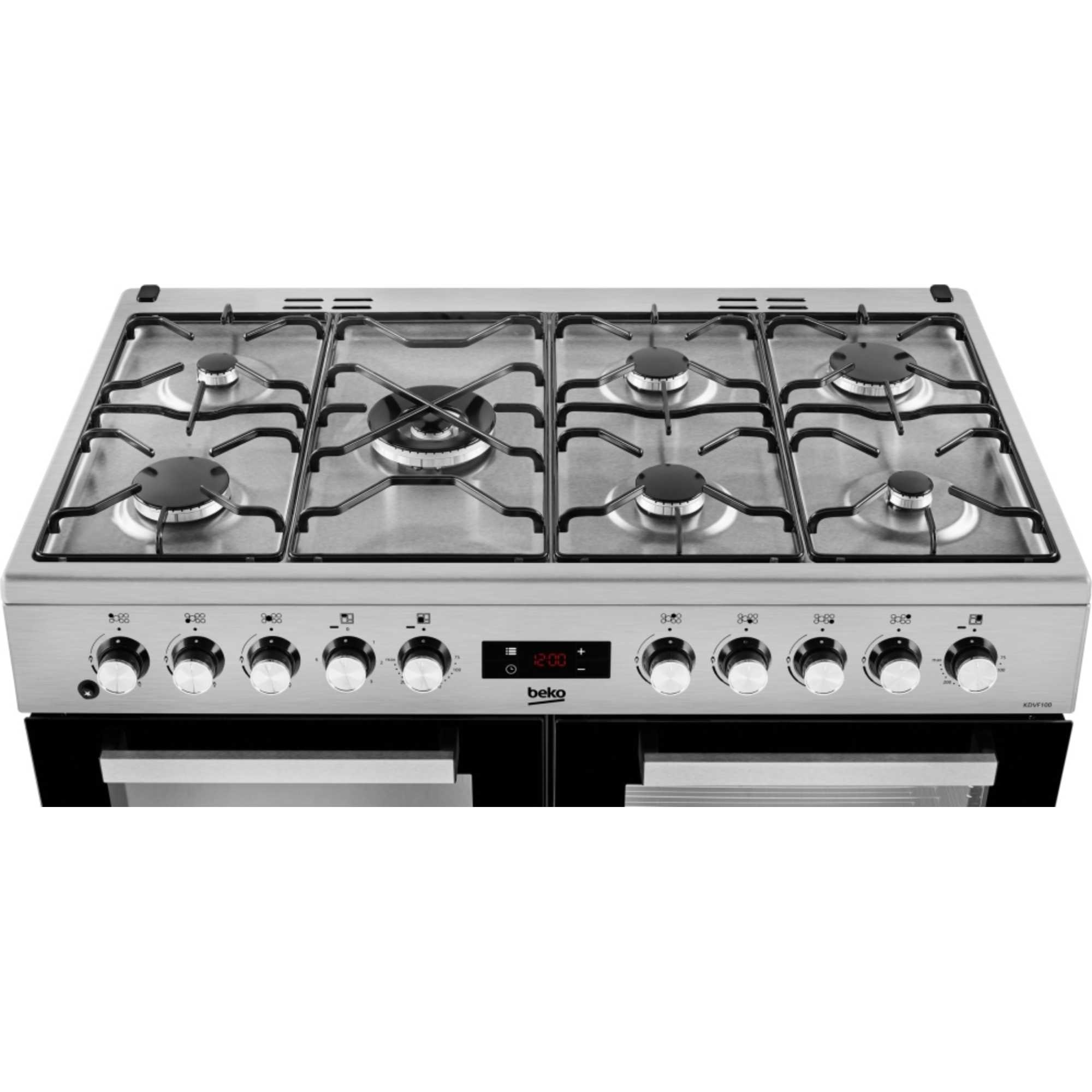 100cm Double Oven Range Cooker with 7 Burner Gas Hobs - KDVF100X