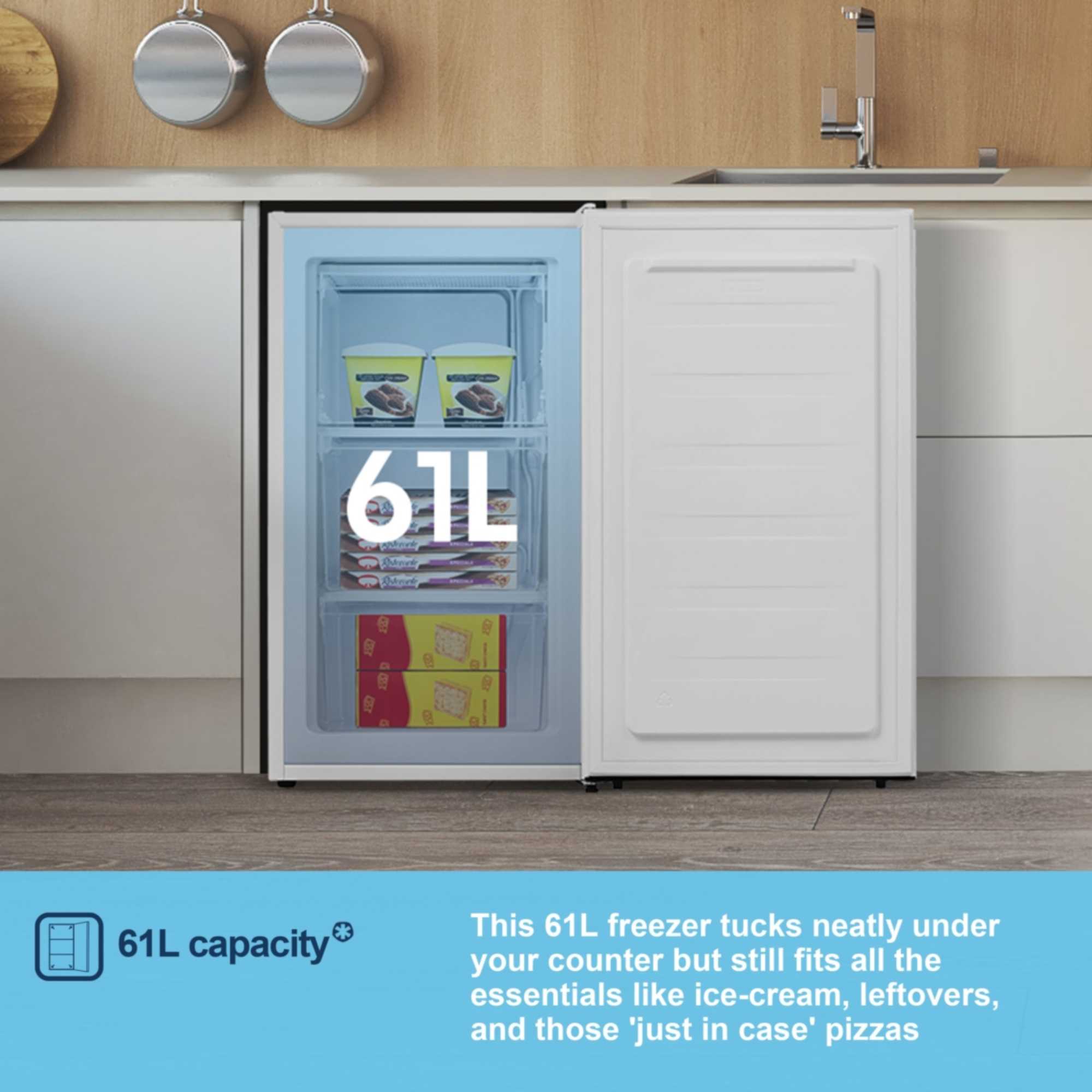 MUZ4860E 61l Undercounter Freezer - White