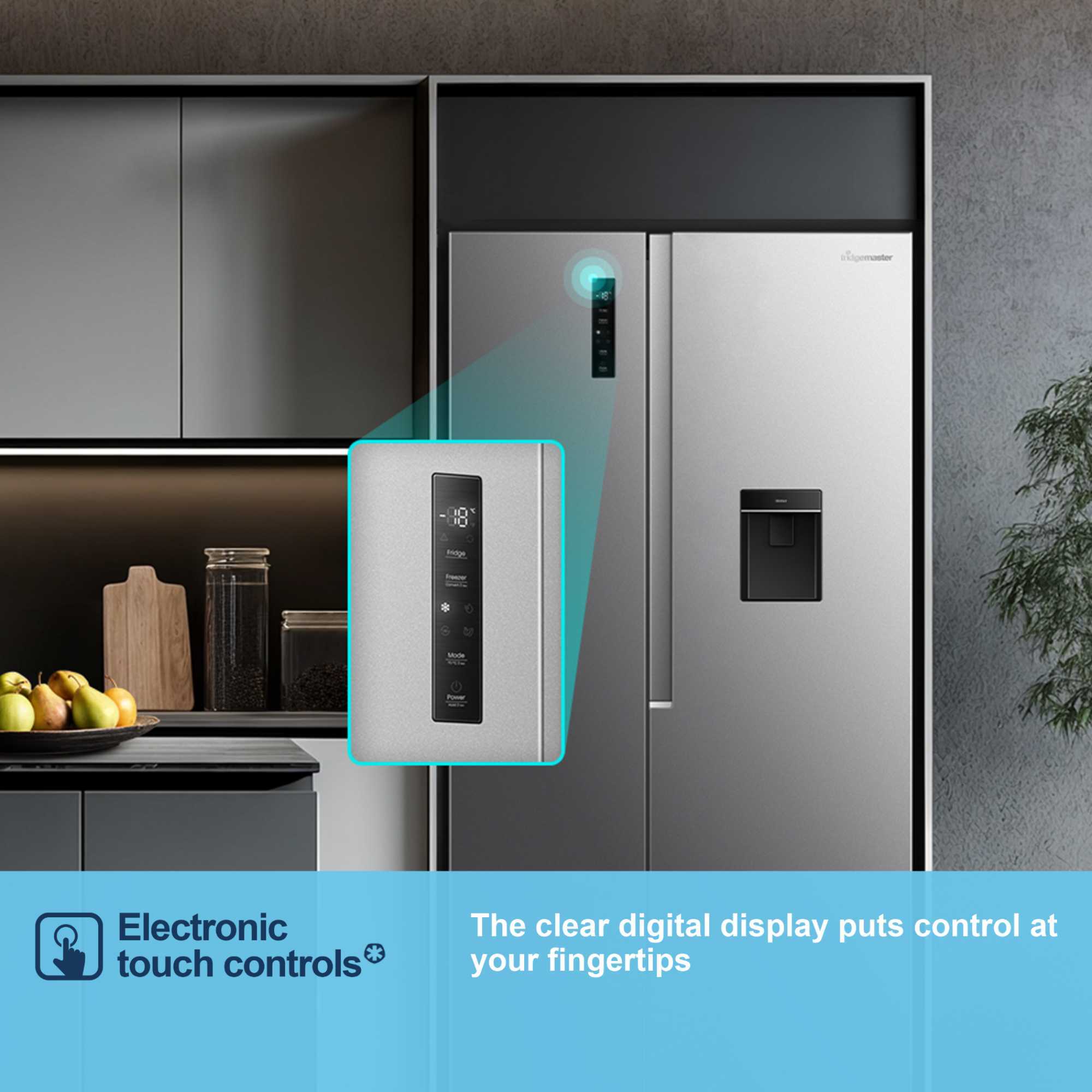 MS91558DES 541l Side By Side American Style Fridge Freezer - Silver