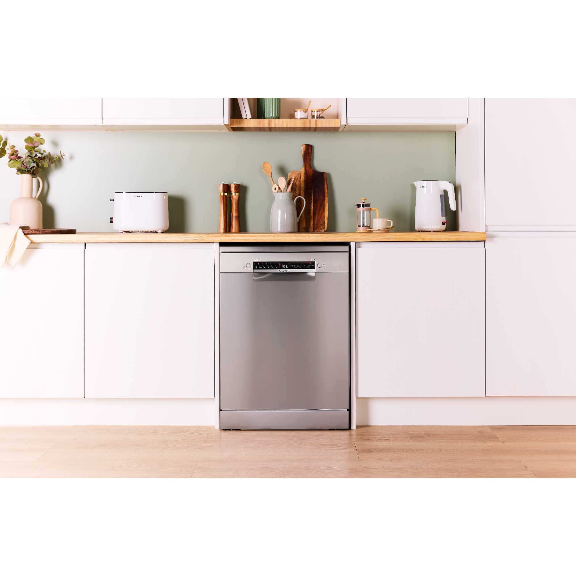 SMS4EMI06G Series 4 60cm 14 Place Setting Dishwasher - Silver Inox