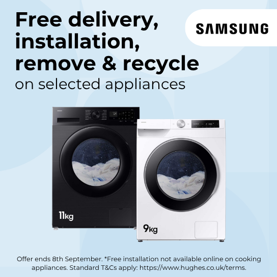 Free delivery, installation, remove & recycle on selected Samsung appliances