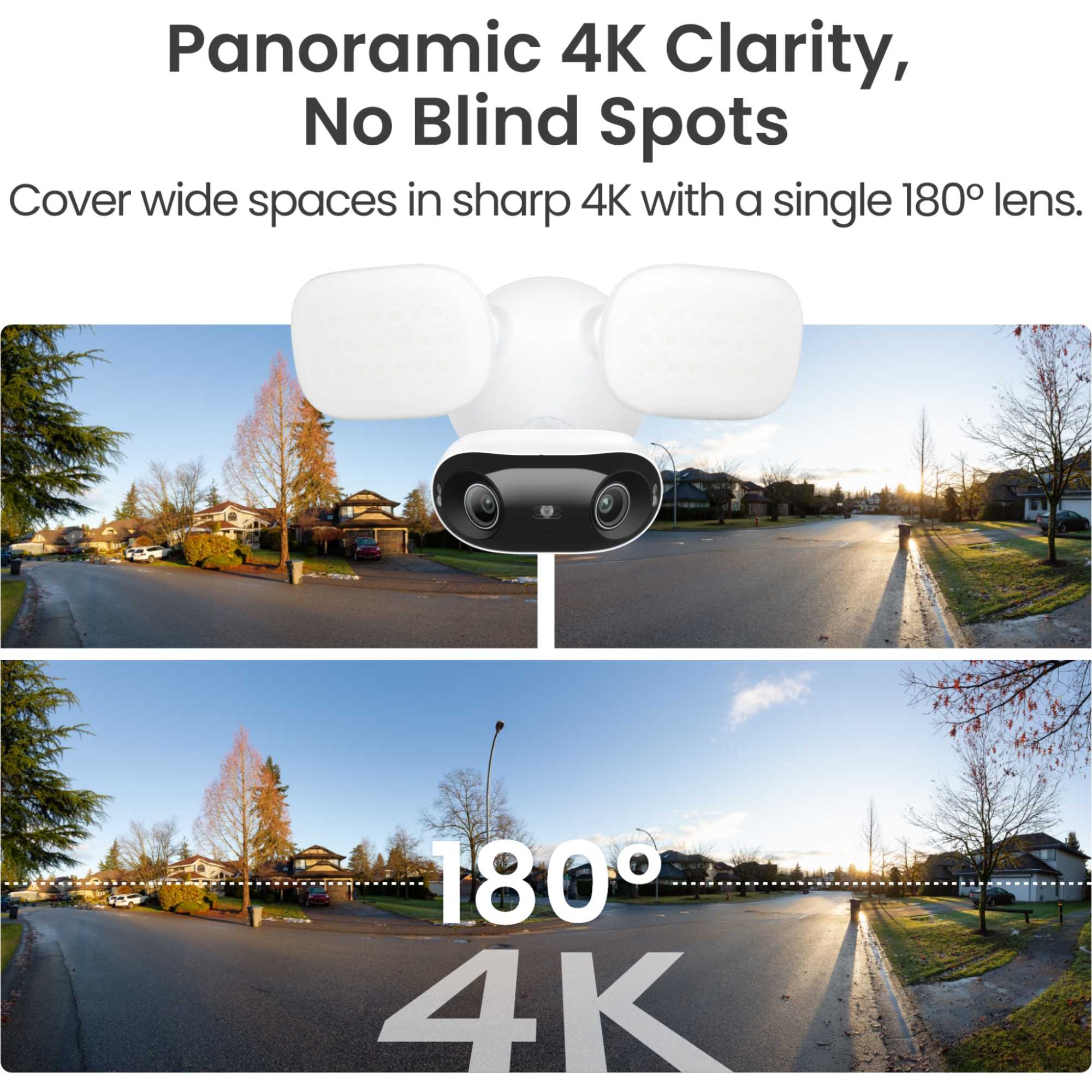 Floodlight Series 4K 180 Degree Battery WiFi Outdoor Camera + 64GB