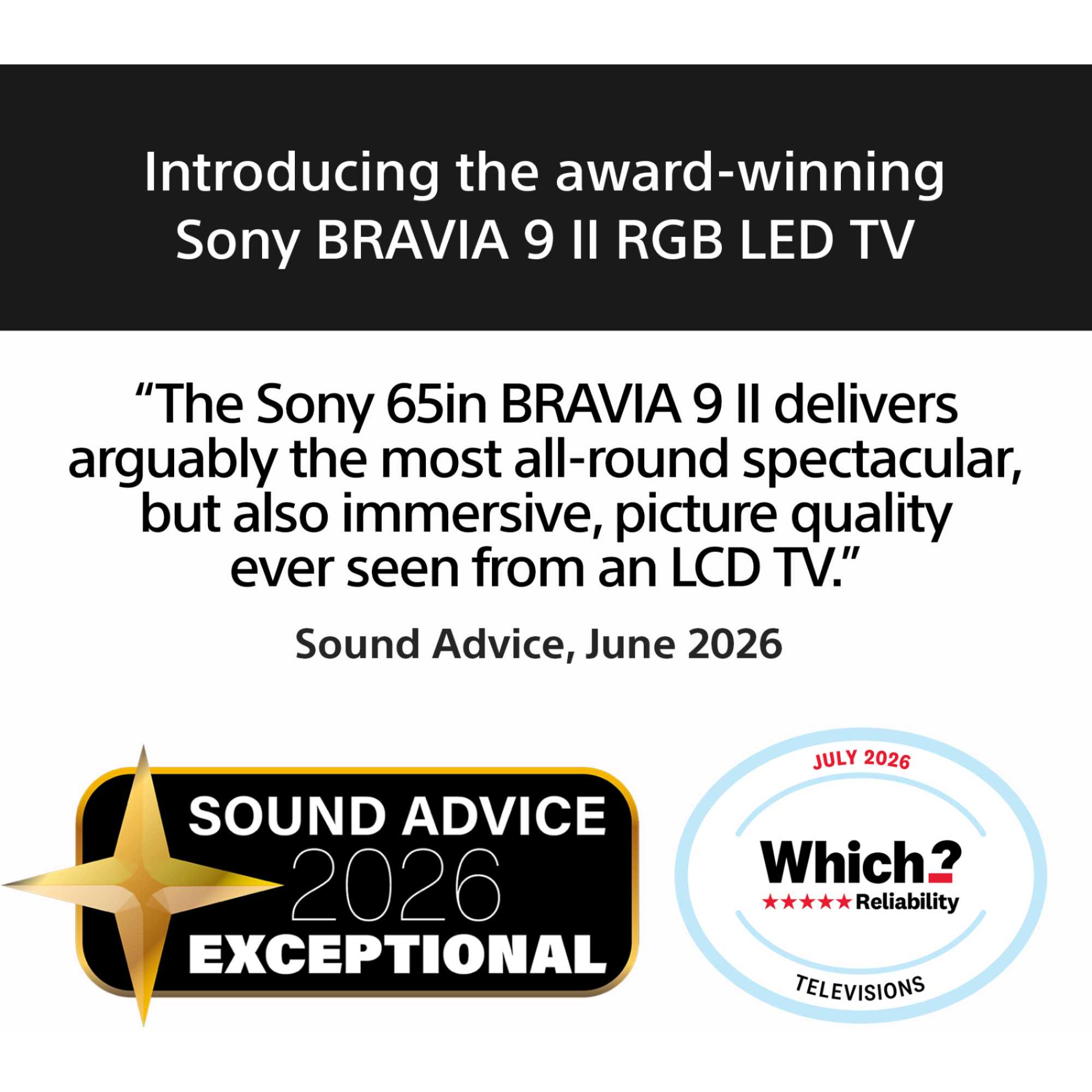 BRAVIA 9 II XR95M2PB 65" 4K Ultra HD RGB LED HDR Smart TV - K65XR95M2PB