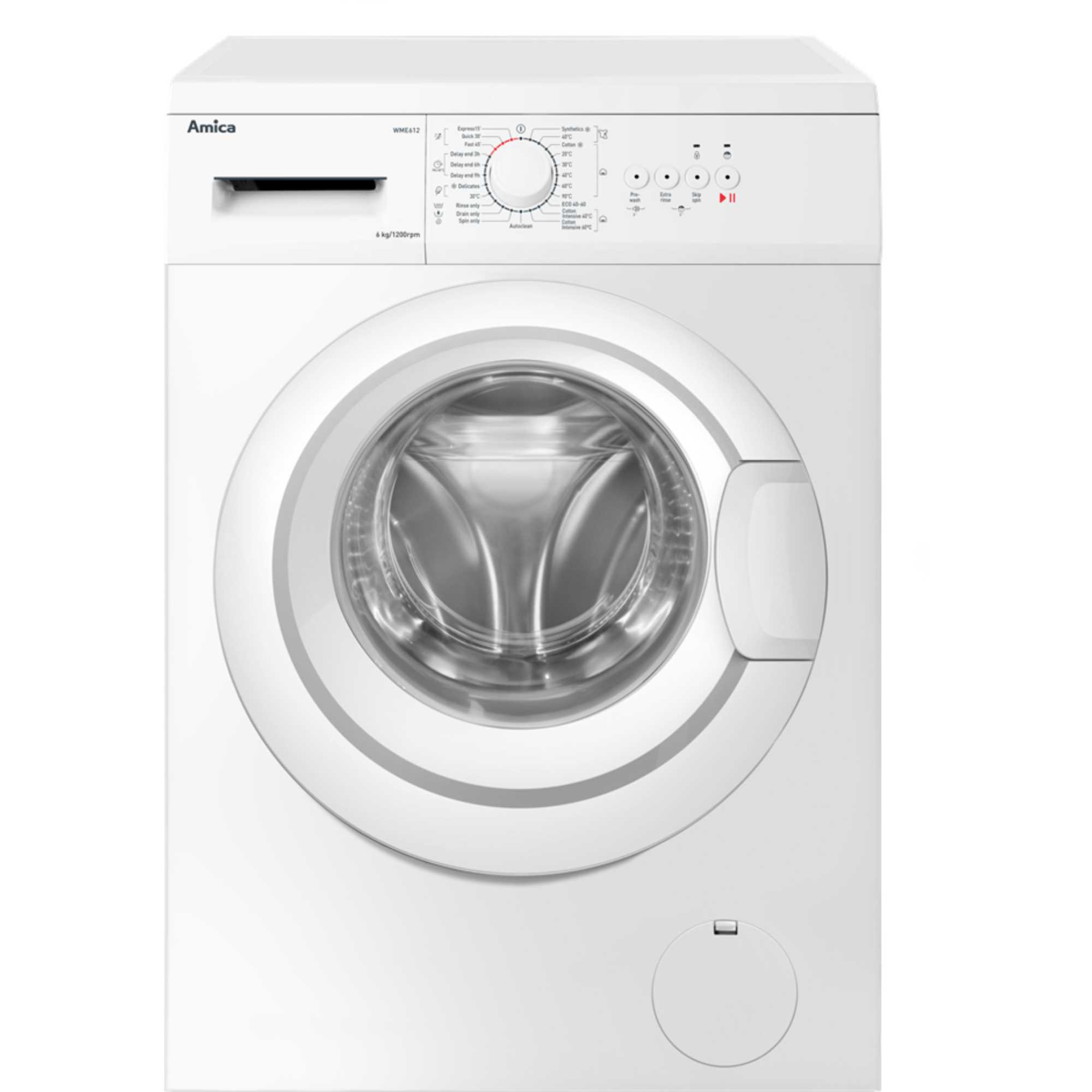 Hughes Trade Business Amica WME612 6kg 1200rpm Washing Machine White