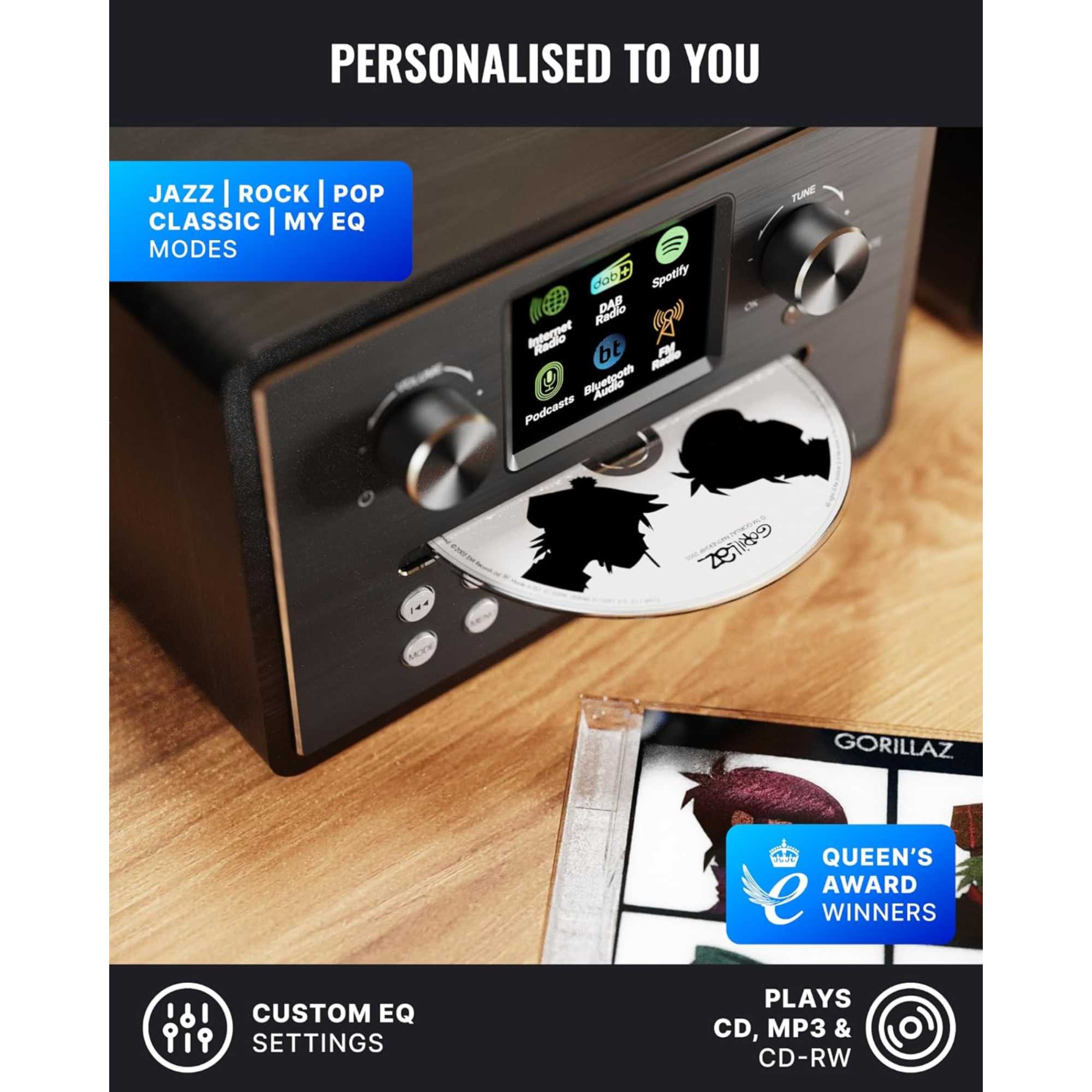 Homerton HiFi Internet Radio Music System with Spotify Connect - Black