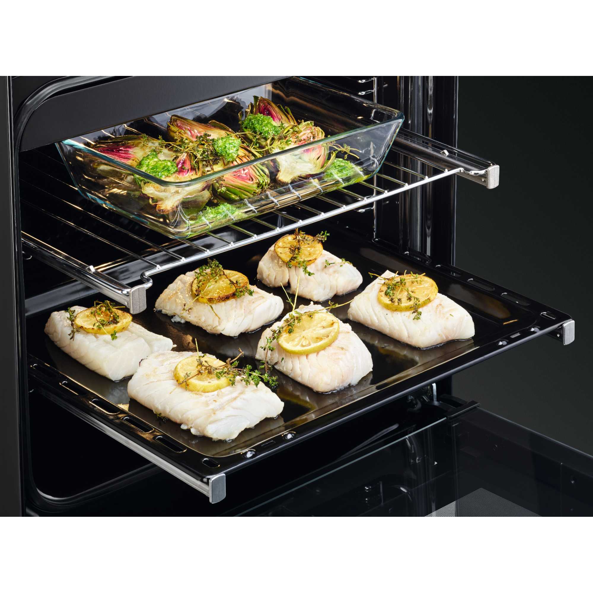 5000 SurroundCook 60cm Dual Fuel Double Oven Cooker - CKB6541ACM