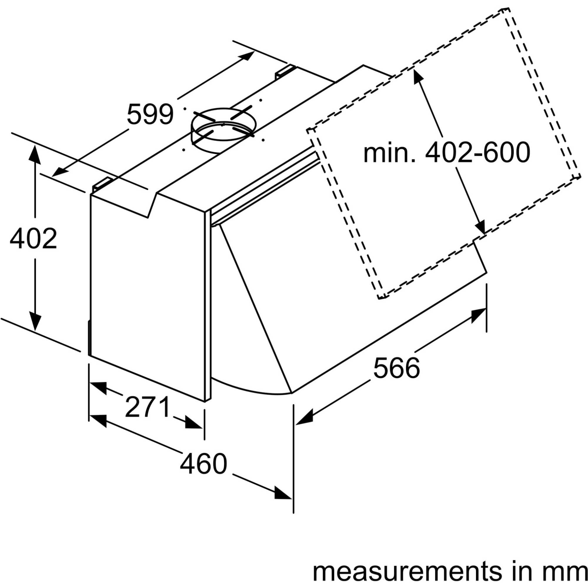 DEM66AC00B Series 2 60cm Integrated Cooker Hood - Silver