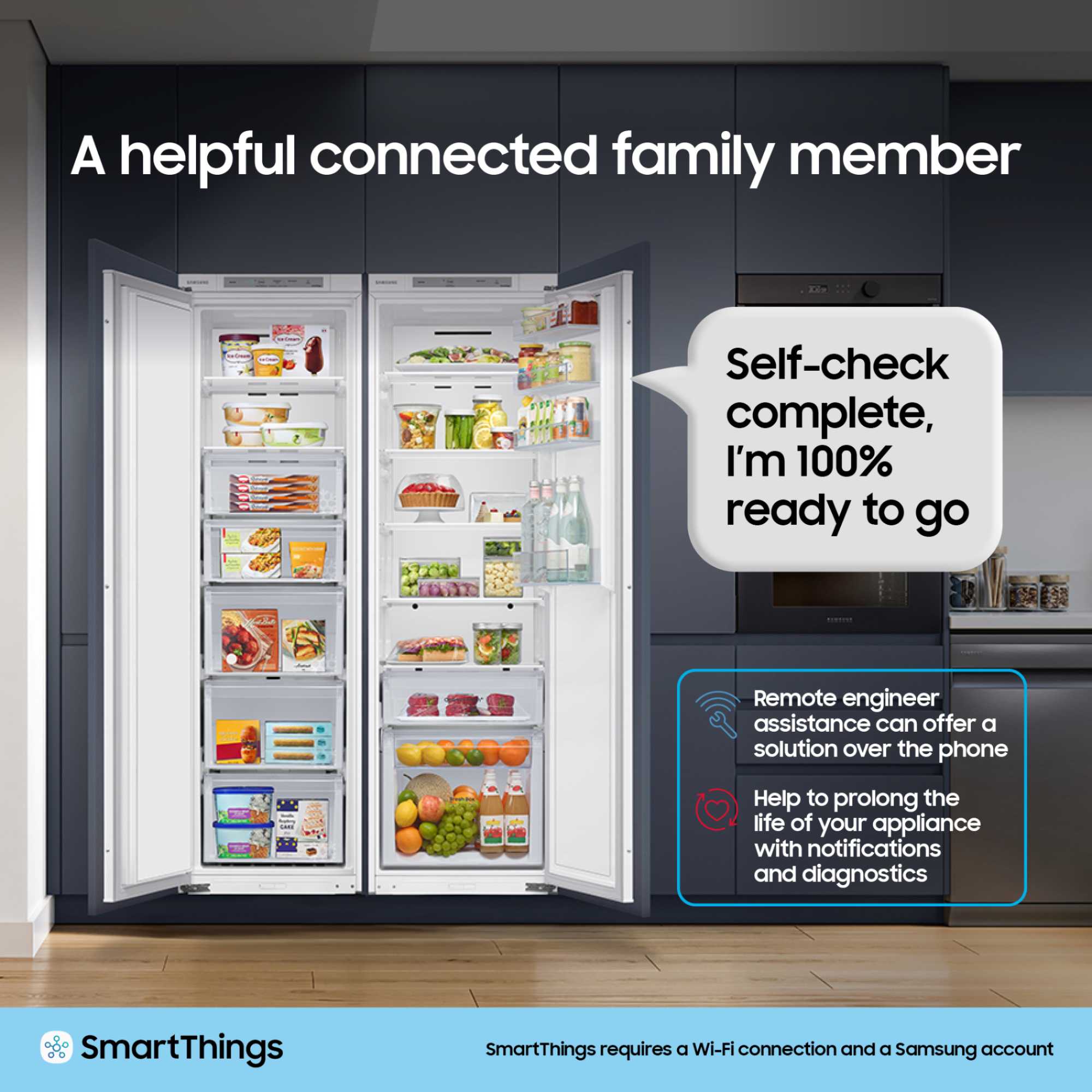 BRB80F26ADS0EU Series 7 264l Total No Frost Integrated Smart Fridge Freezer