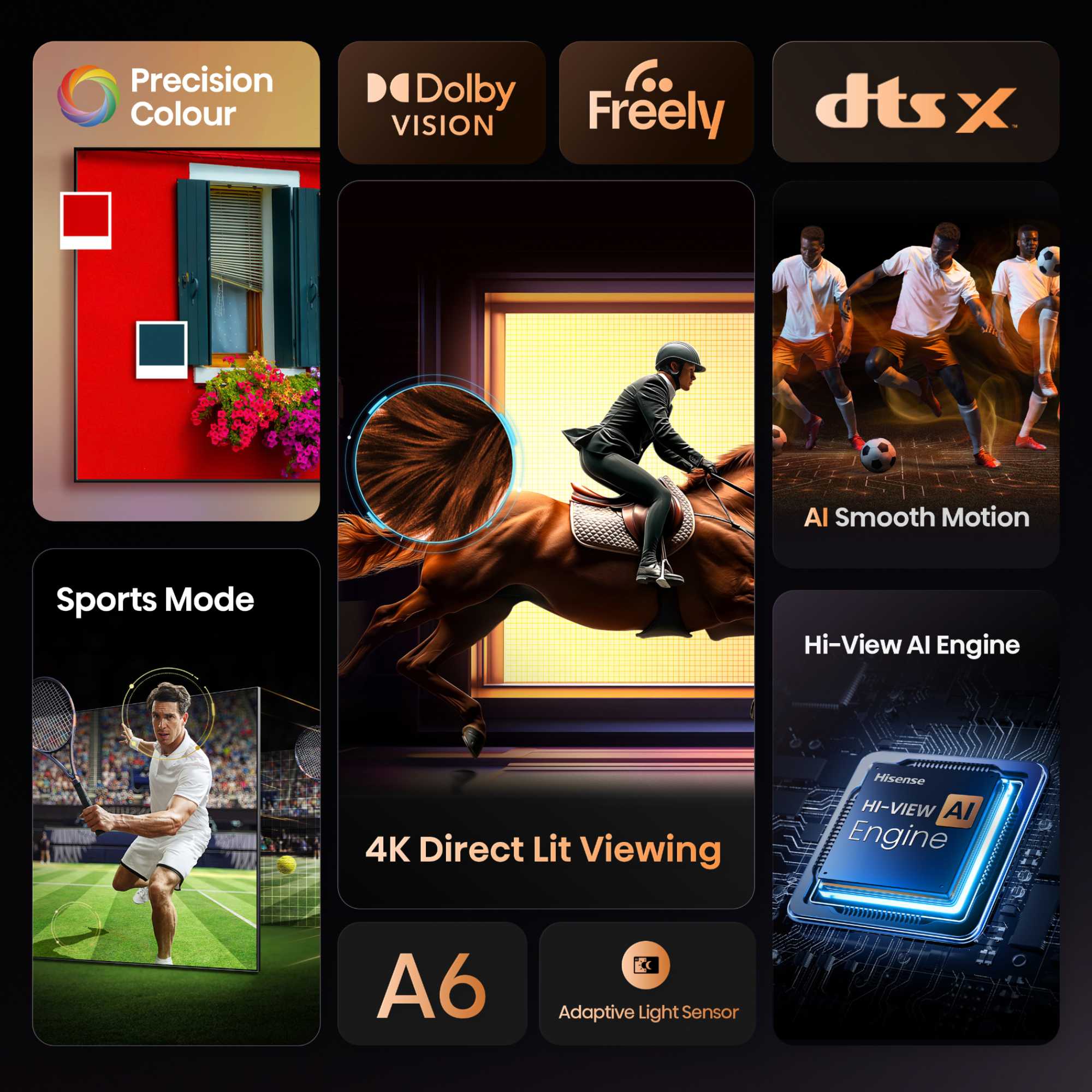 A6QTUK 58" 4K Ultra HD LED Freely Smart TV - 58A6QTUK