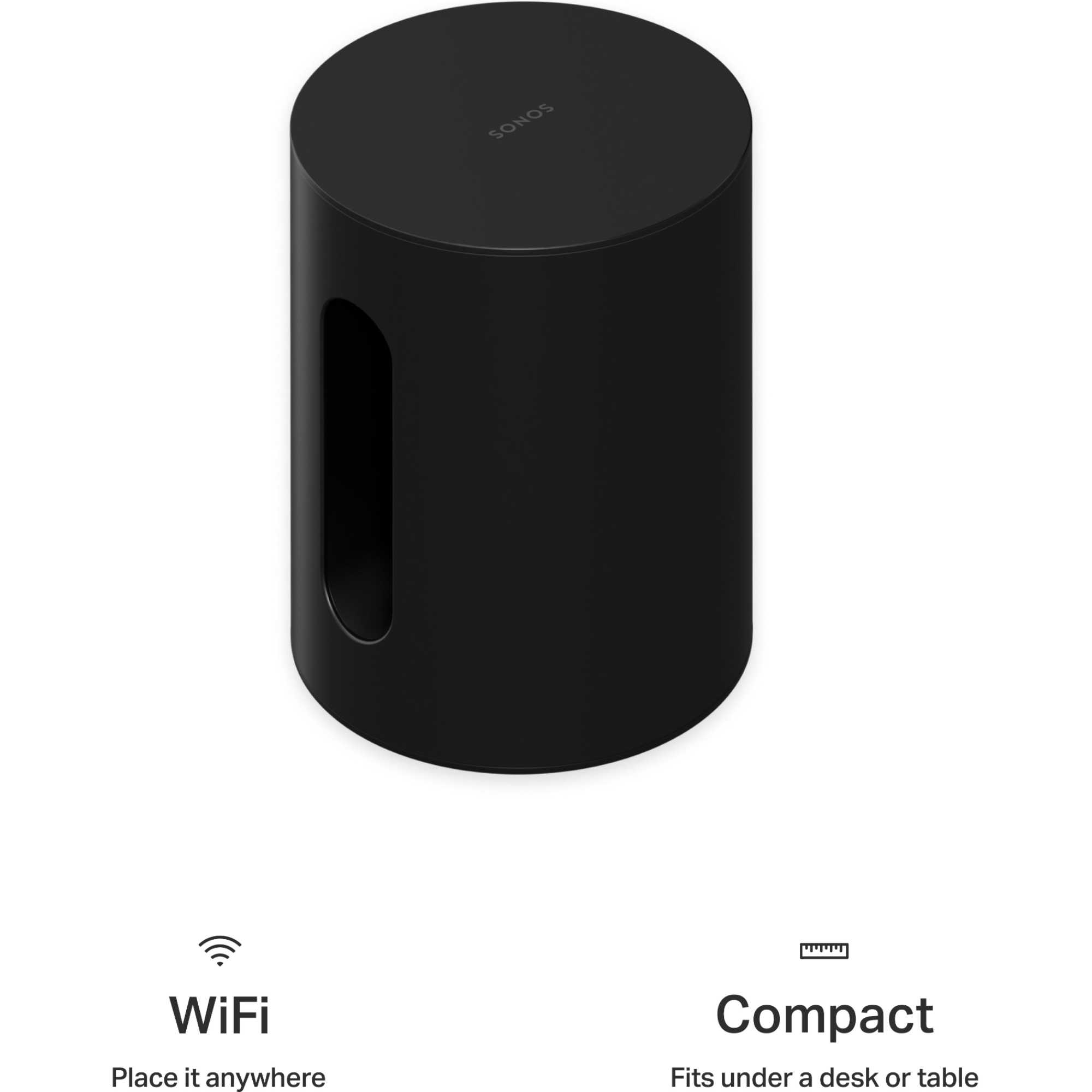 Sub Mini Wireless Subwoofer with Trueplay Tuning Technology - Black