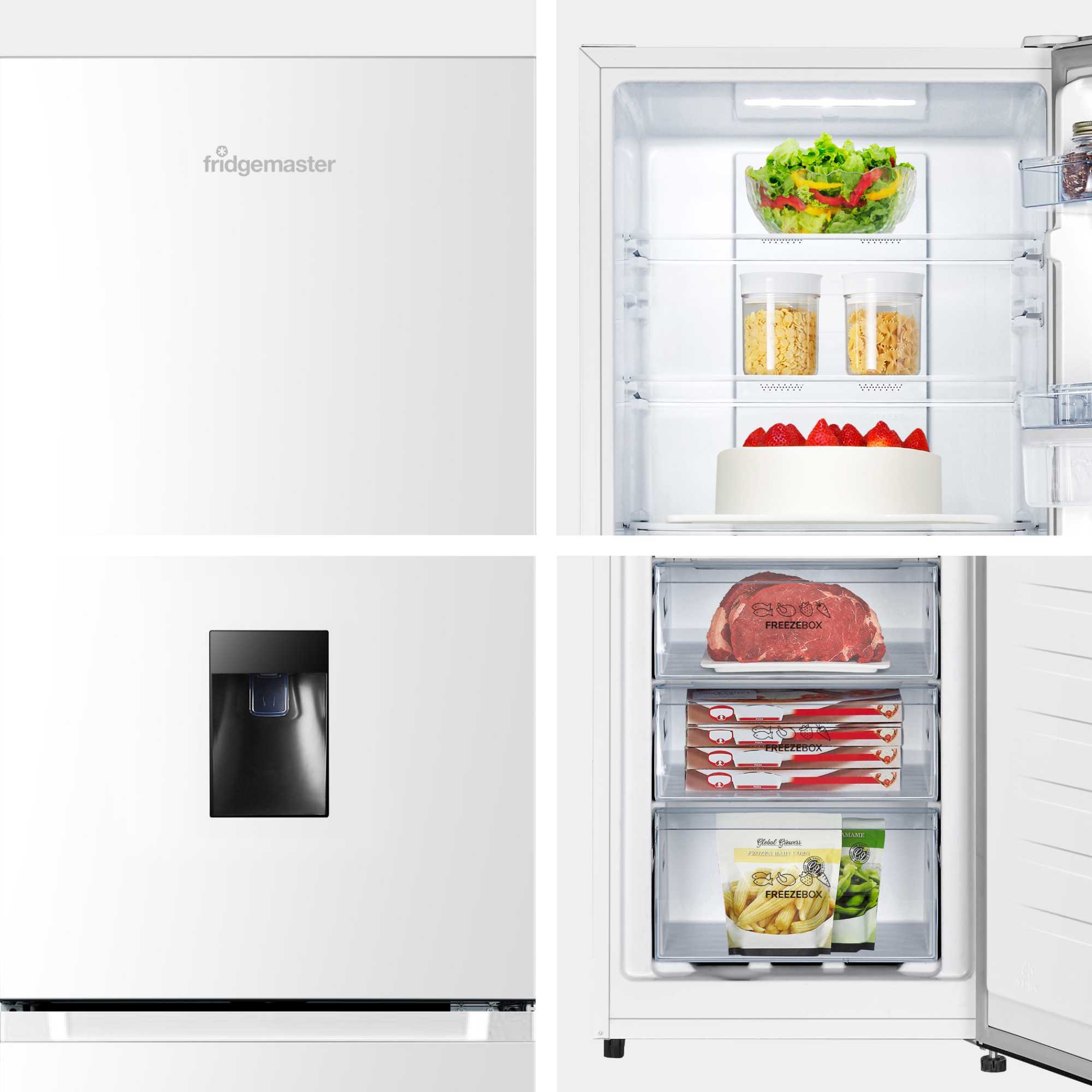 MC55251DE 256L Total No Frost Fridge Freezer with Water Dispenser - White