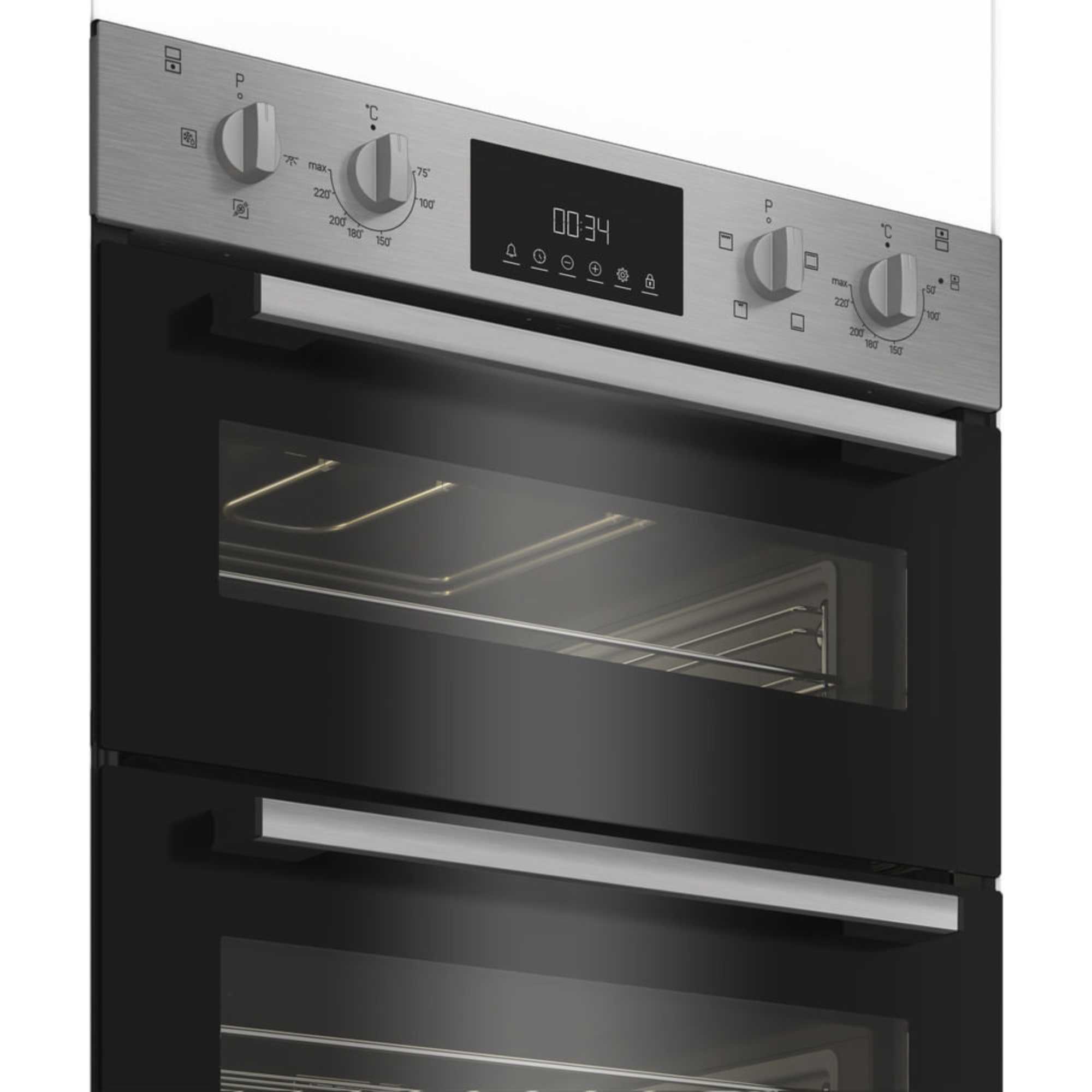 DUI 12D IX Built Under Electric Fan Double Oven - Stainless Steel
