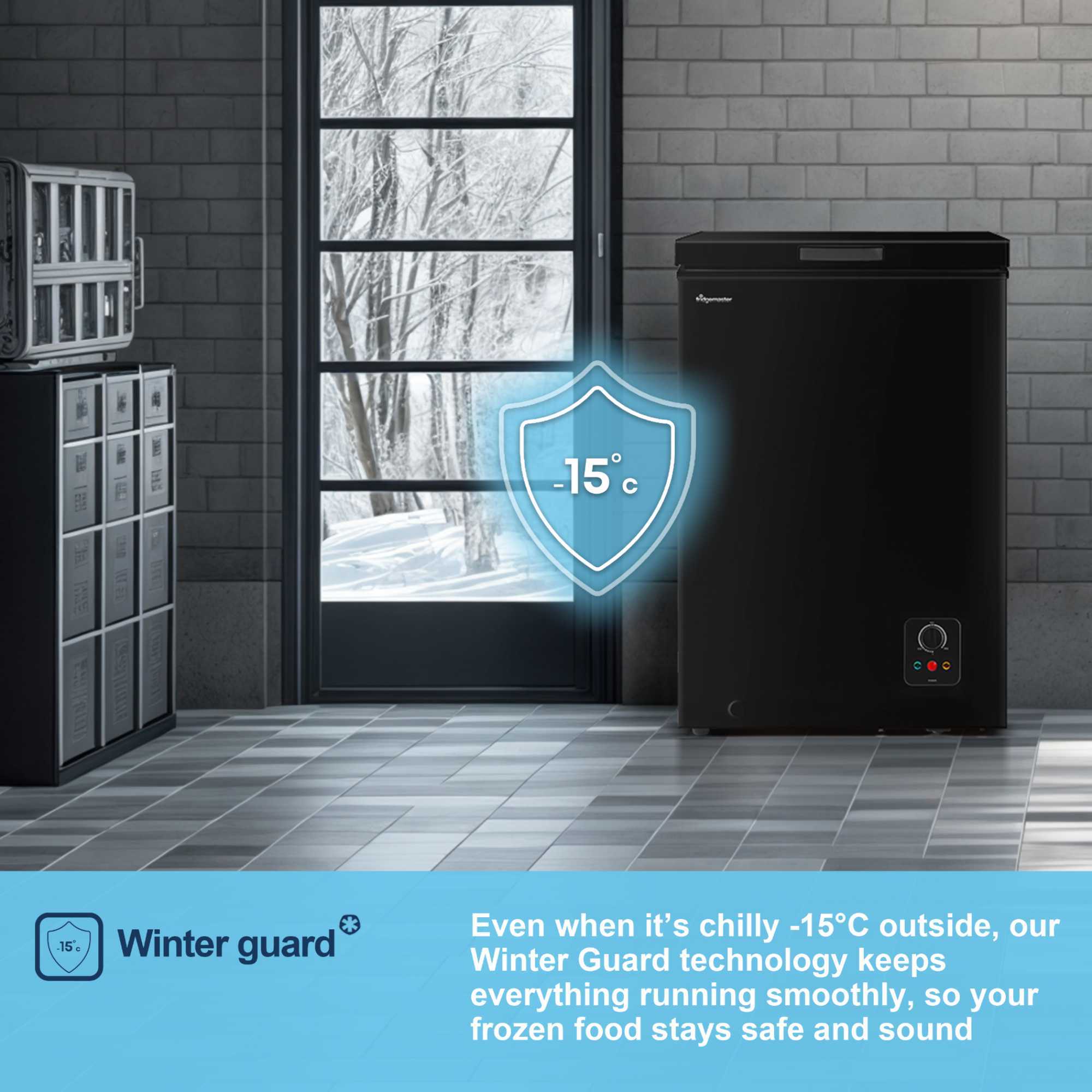 MCF96EB Chest Freezer with Winter Guard Technology