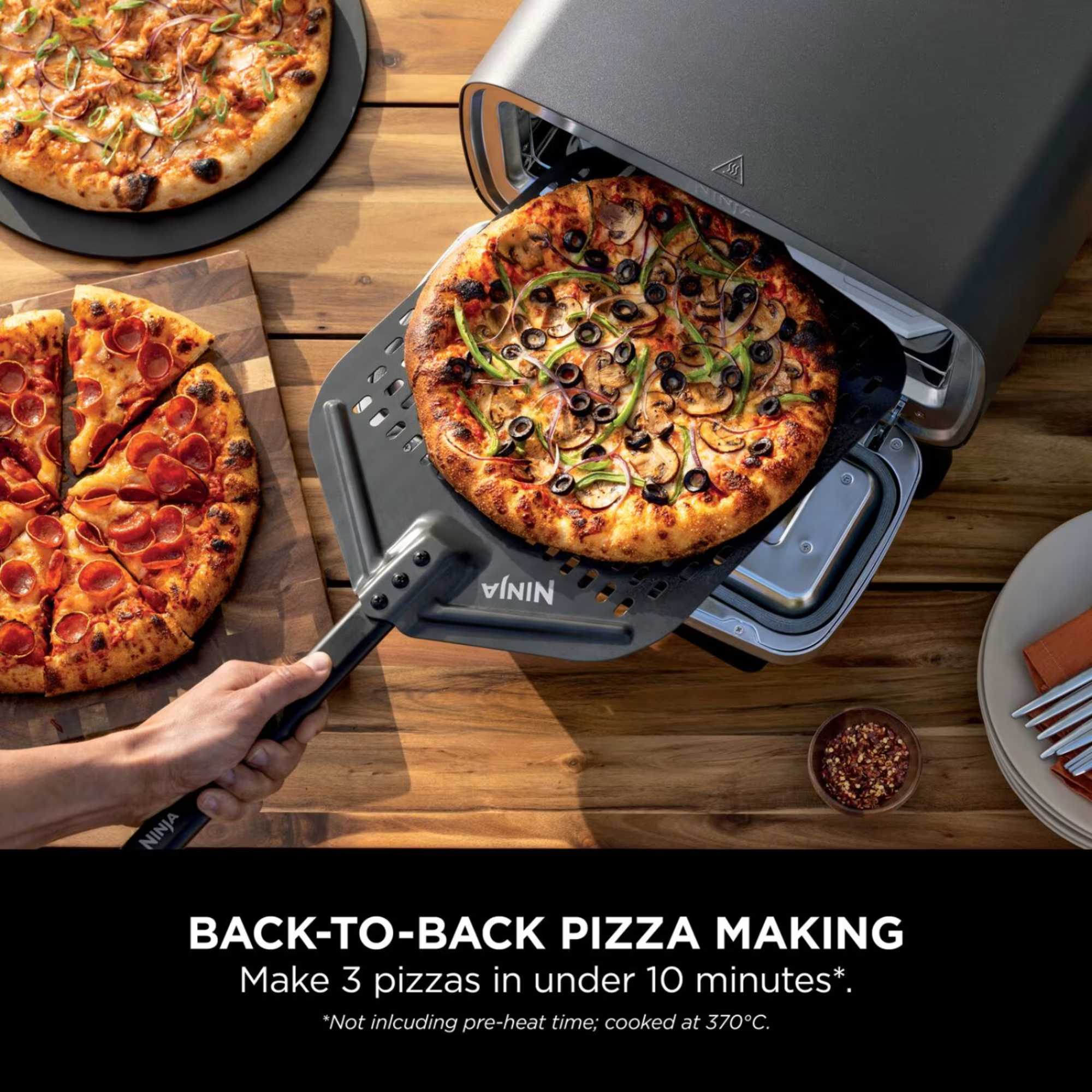 MO201UK Artisan Electric Outdoor Pizza Oven & Air Fryer - Grey