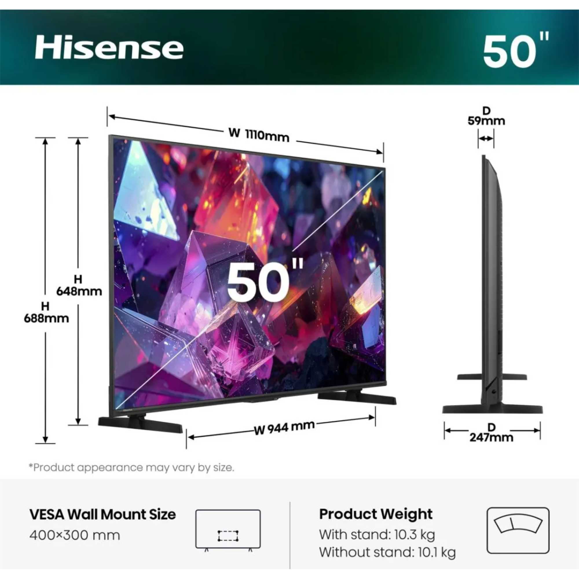 E7STUK-PRO 50" 4K Ultra HD Hi-QLED Freely Smart TV - 50E7STUK-PRO