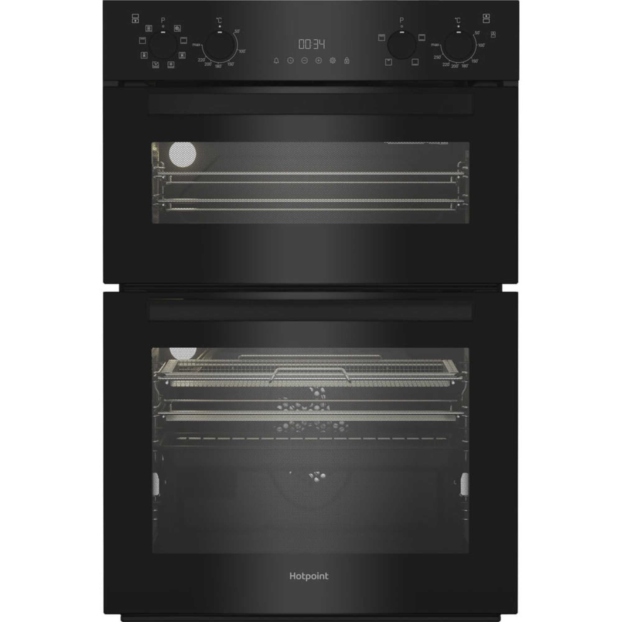 DIH 82G1A B 89cm Built-In Double Fan Oven - Black