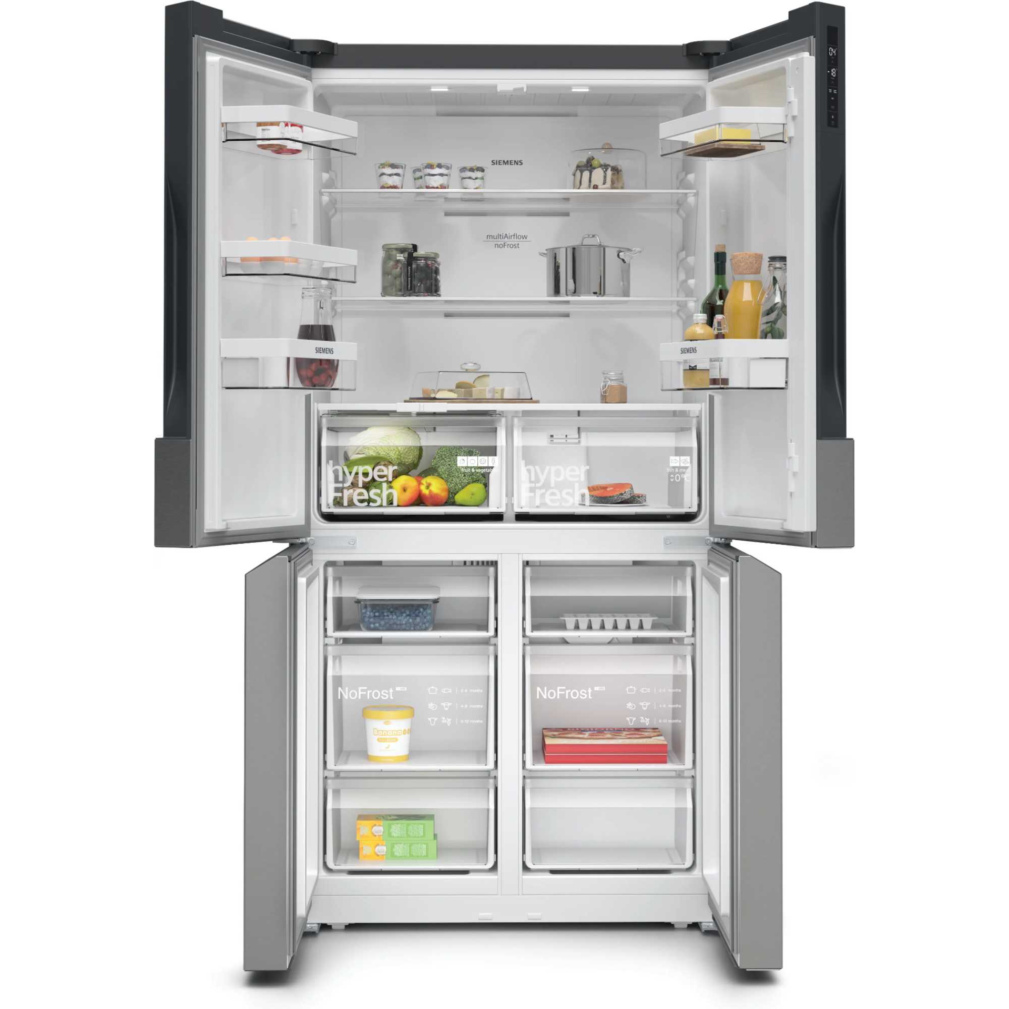 KF96NVPEAG 605l Total noFrost American Fridge Freezer - Stainless Steel