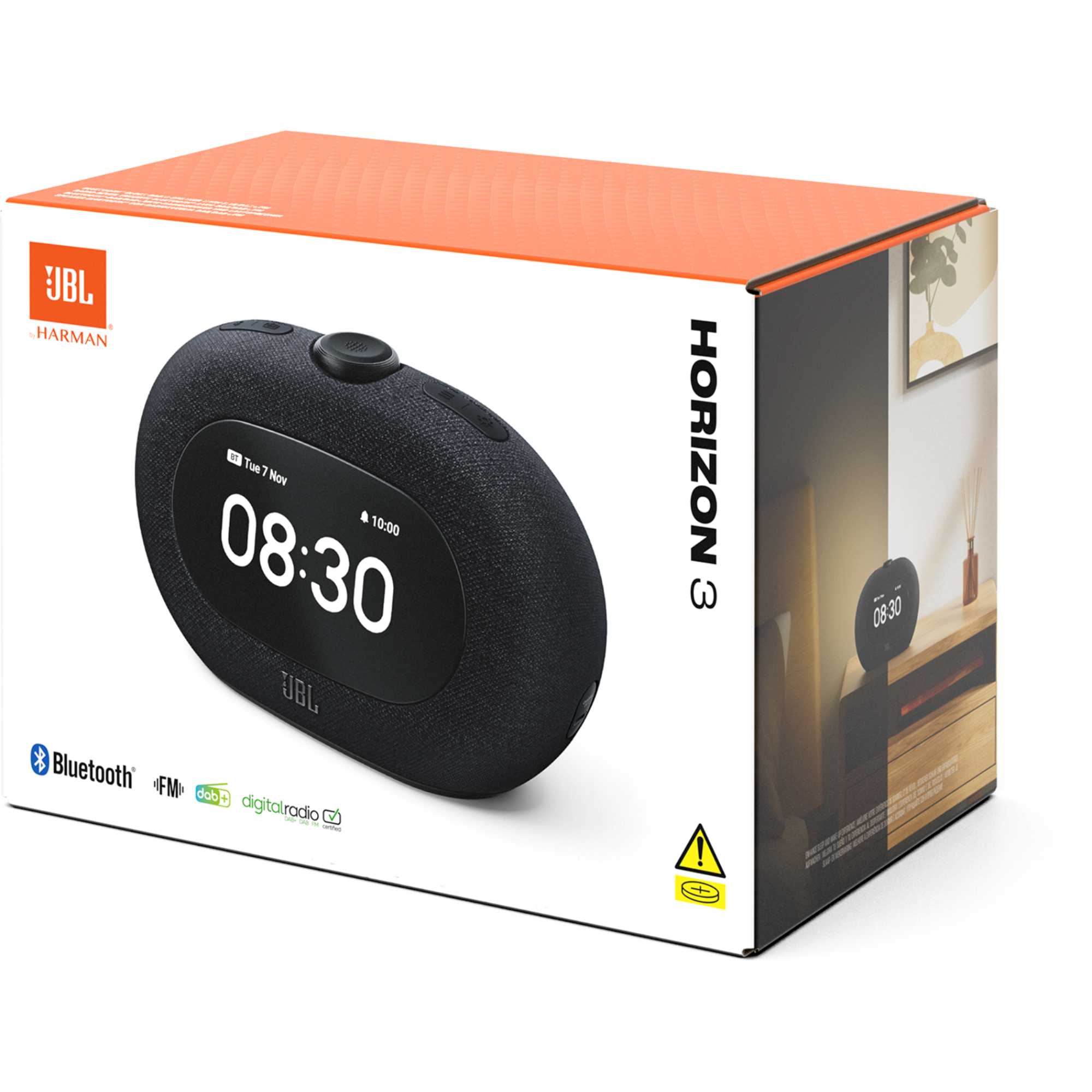 Horizon 3 FM DAB Bluetooth Clock Radio - Black