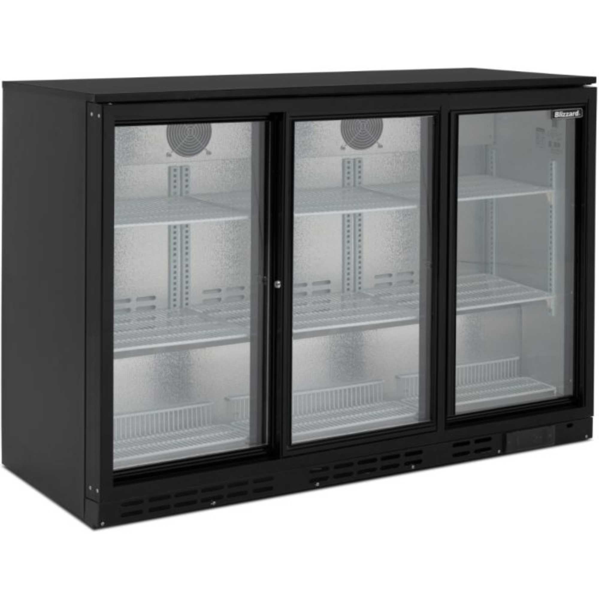 BAR3SL Triple Sliding Glass Door 338 Bottle Capacity Cooler - Black