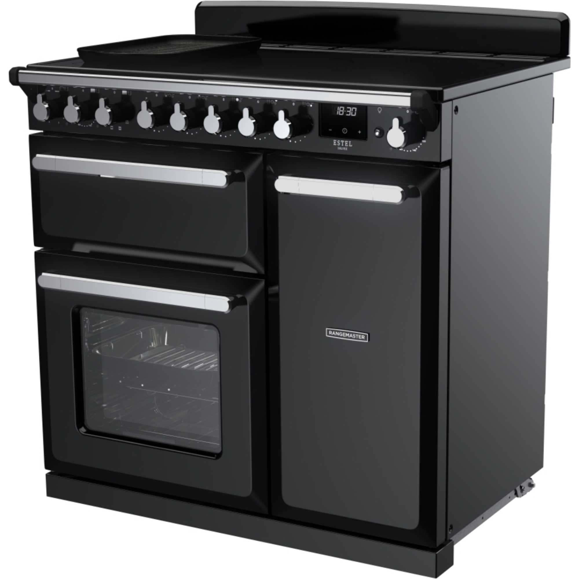Estel Deluxe ESDL90EIP 90cm Induction Range Cooker - Gloss Black & Chrome