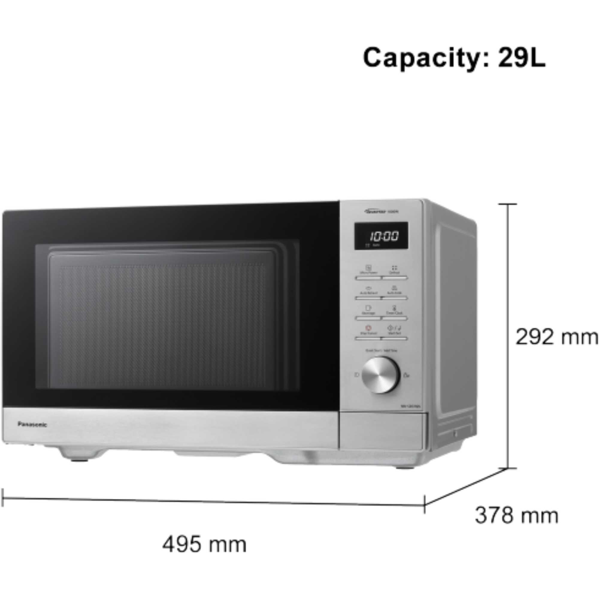 NN-SD37QSBPQ 1000W 29l Inverter Compact Microwave Oven - Stainless Steel