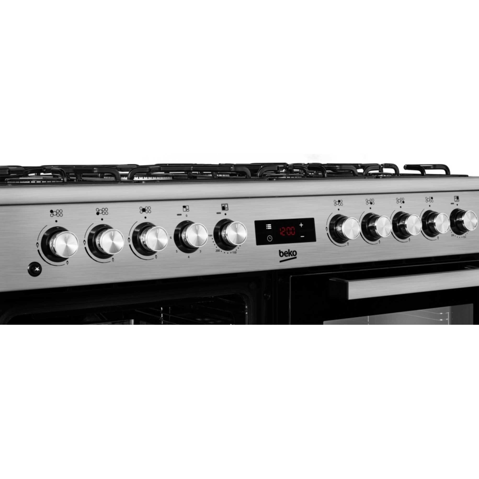 100cm Double Oven Range Cooker with 7 Burner Gas Hobs - KDVF100X